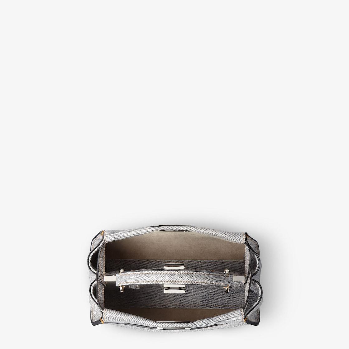 Peekaboo MiniGray leather bag with a faded denim effect. Product Image