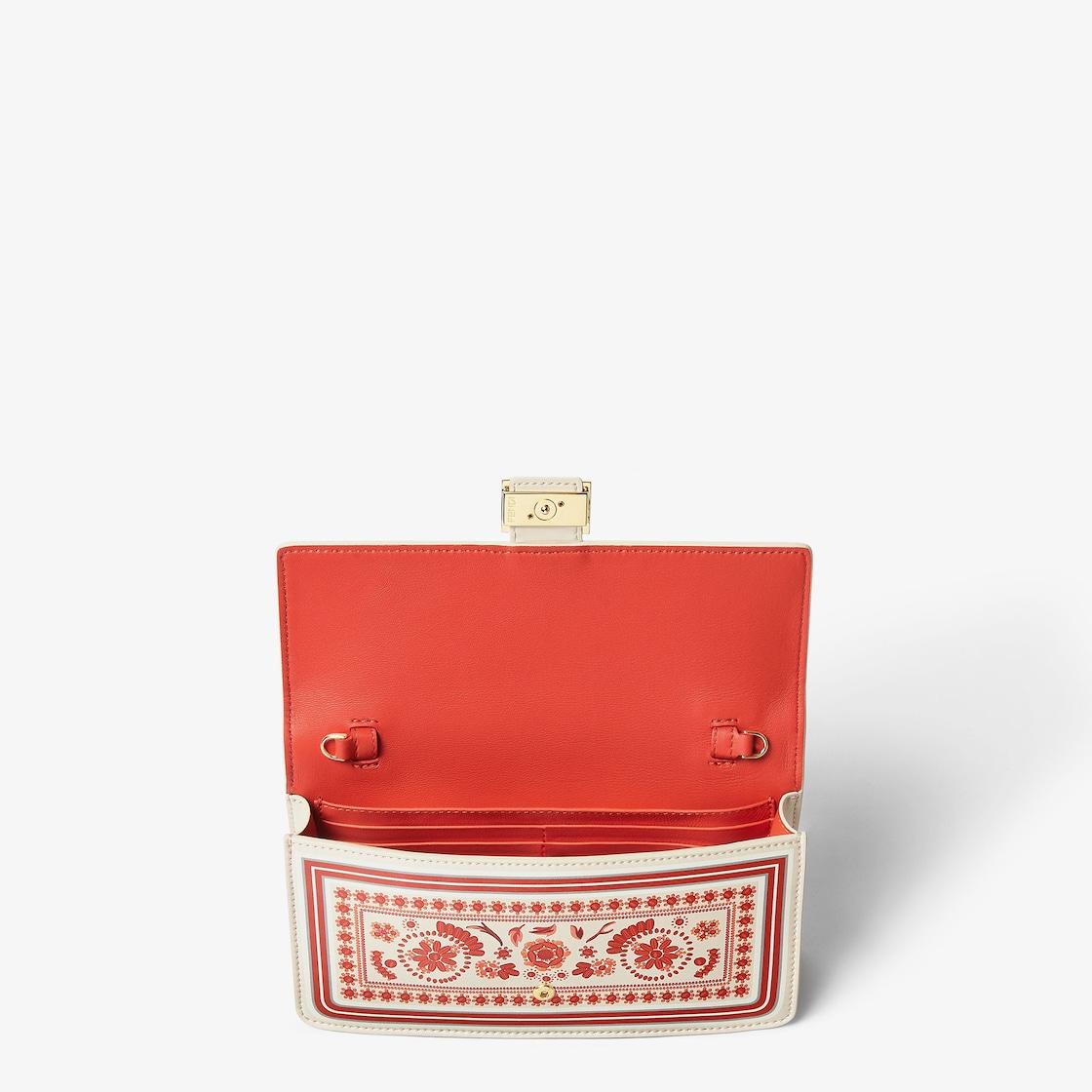 Wallet On Chain BaguetteCoral Bandana camelia leather wallet Product Image