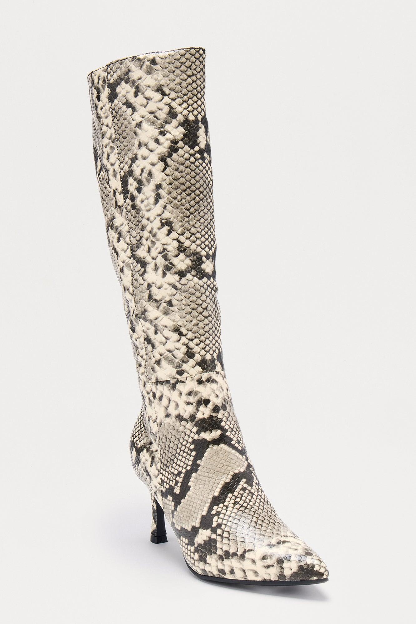 Edge Knee High Boots - Beige Female Product Image