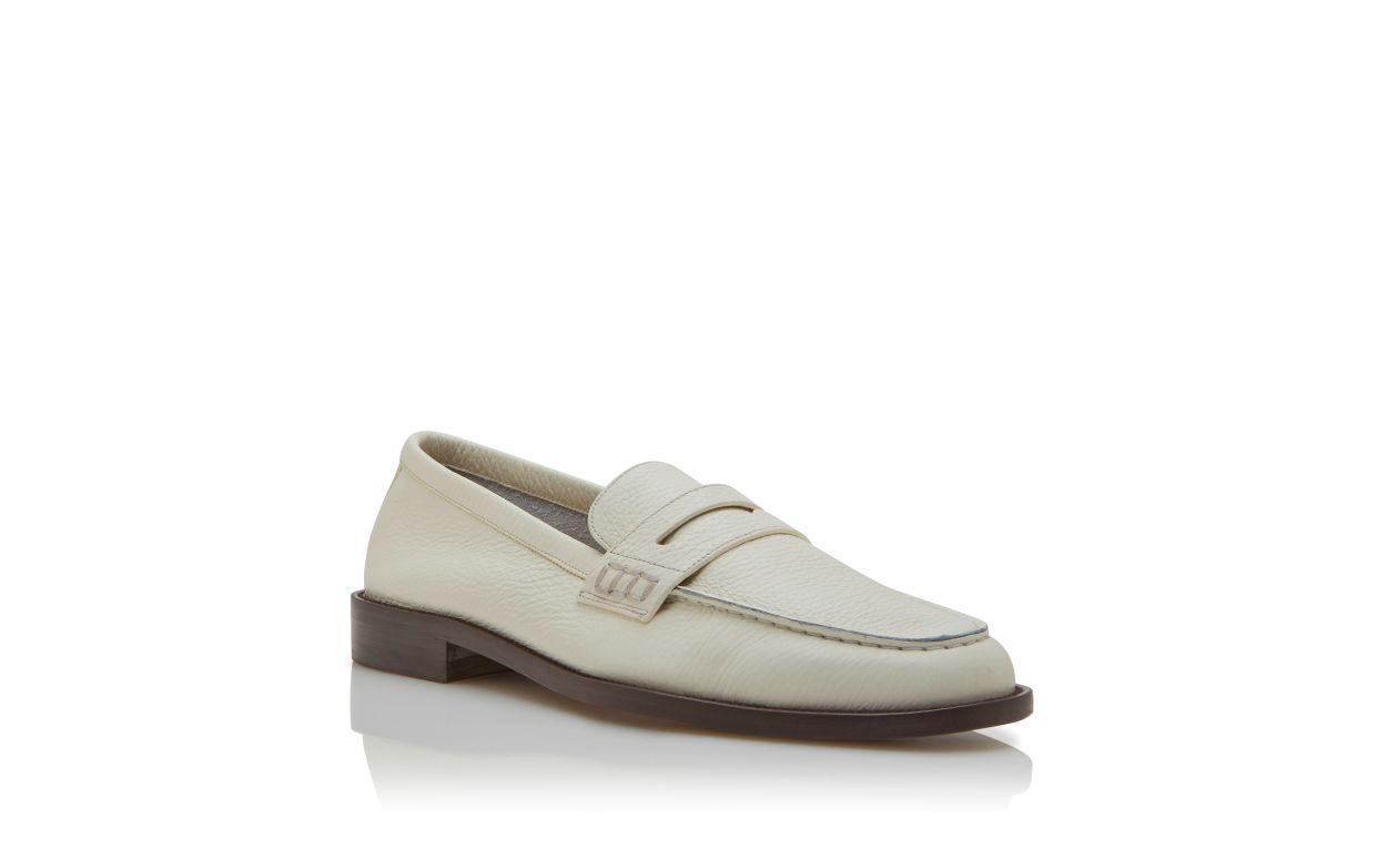 PERRY White Calf Leather Penny Loafers Product Image
