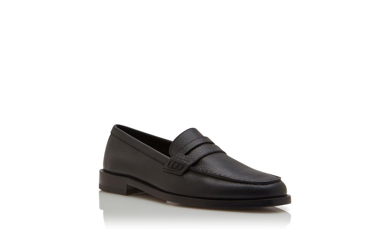 PERRY Black Calf Leather Penny Loafers Product Image
