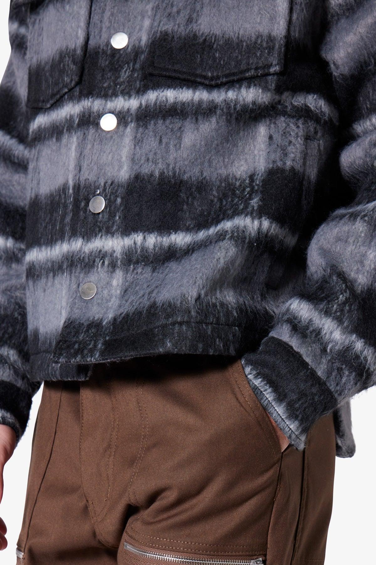 Brushed Flannel Jacket - Black/Grey Product Image