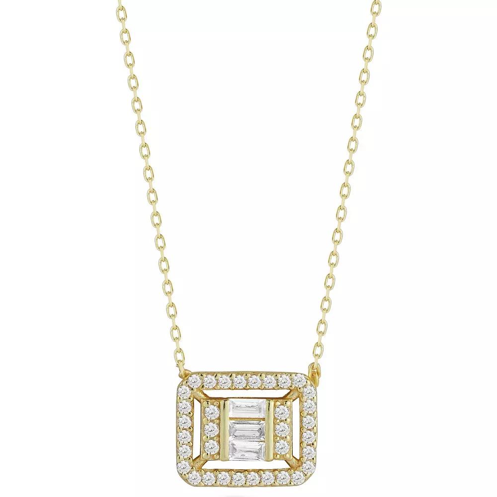 Sunkissed Sterling Cubic Zirconia Cluster Pendant Necklace, Womens Gold Tone Product Image