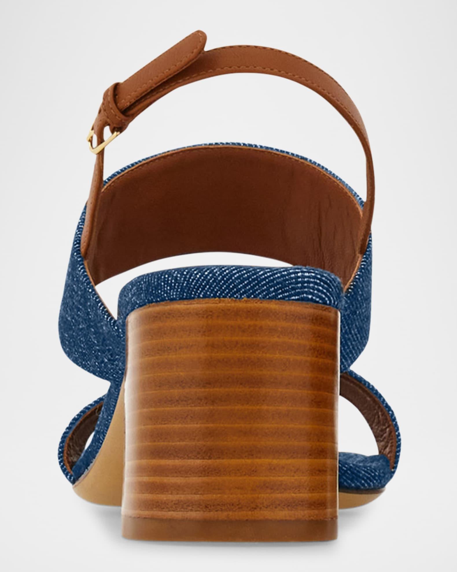 Lou Denim Gancio Slingback Sandals Product Image
