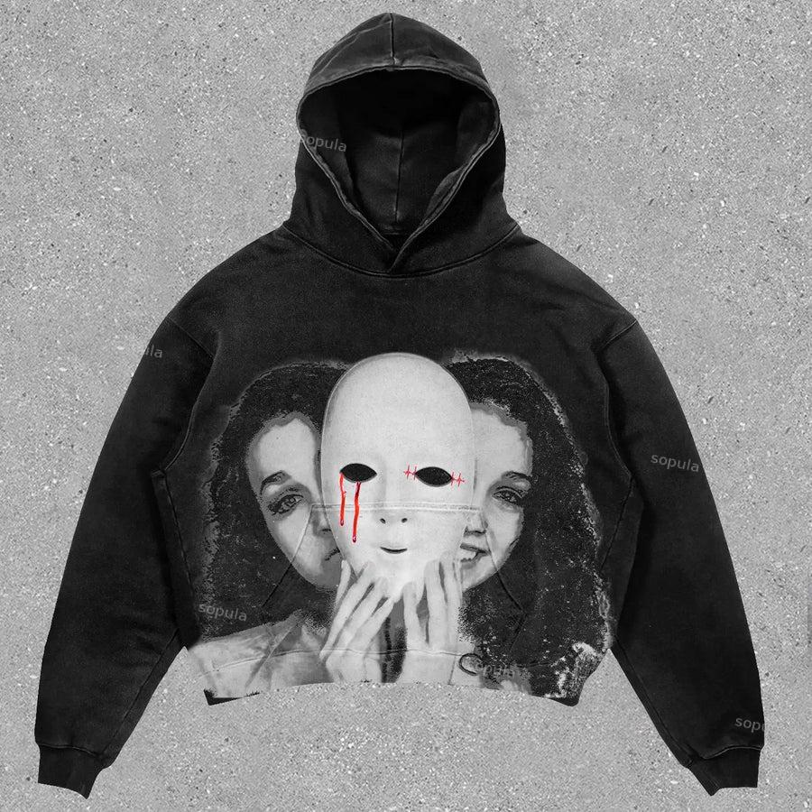 Sopula Vintage Our Lady Of Guadalupe Graphic Acid Washed Oversized Hoodie Product Image