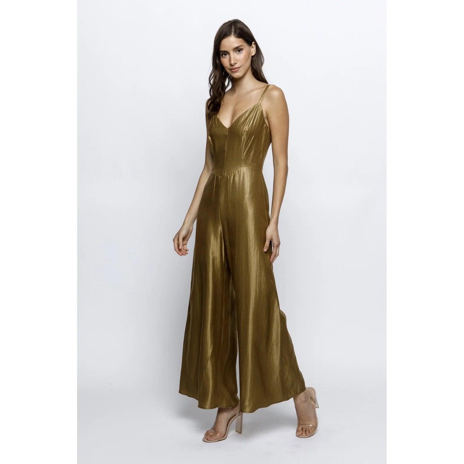 Solid Gold Wide Leg Jumpsuit Product Image