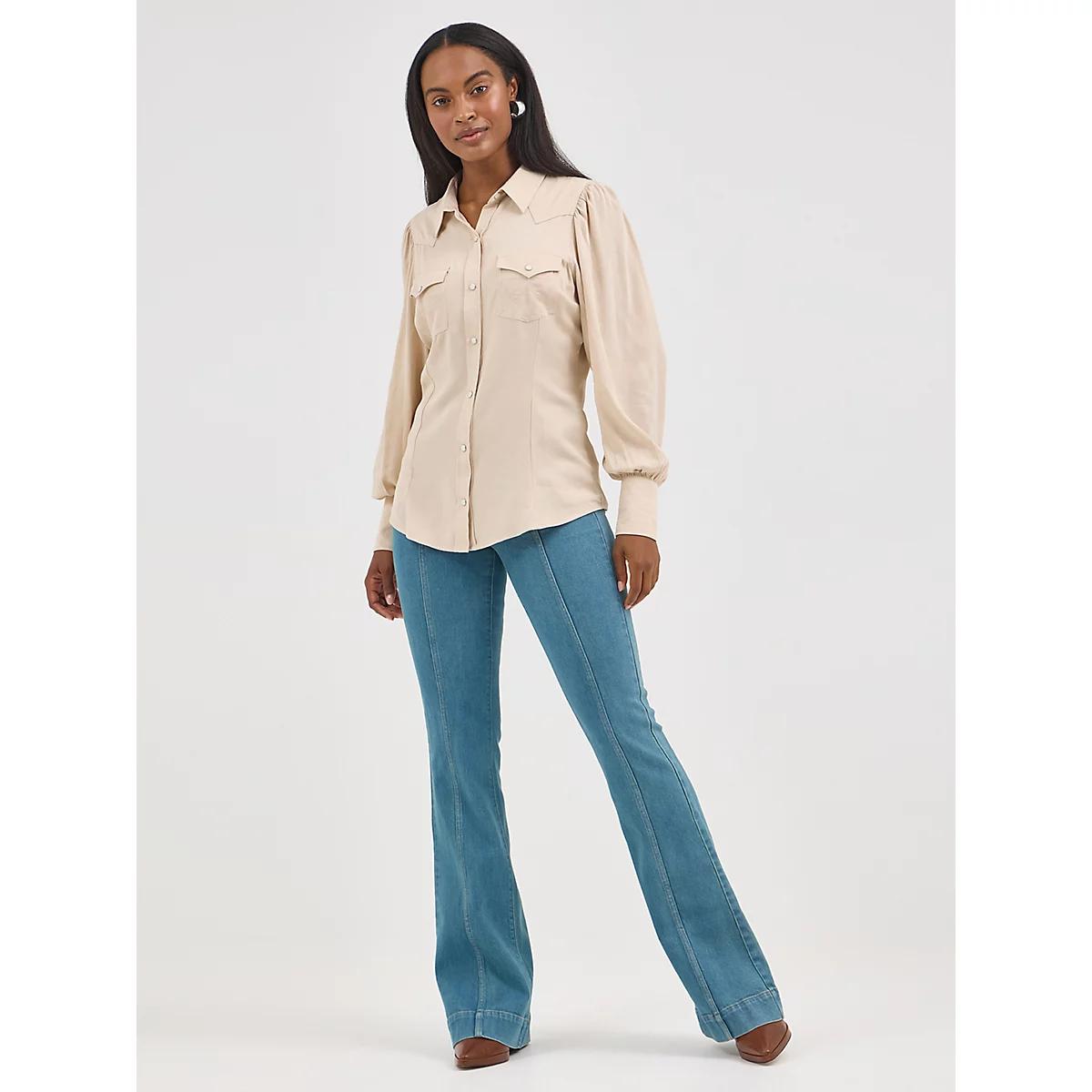 Women's Wrangler Retro® Bailey High Rise Pintuck Trouser Jean in Brooklyn Product Image
