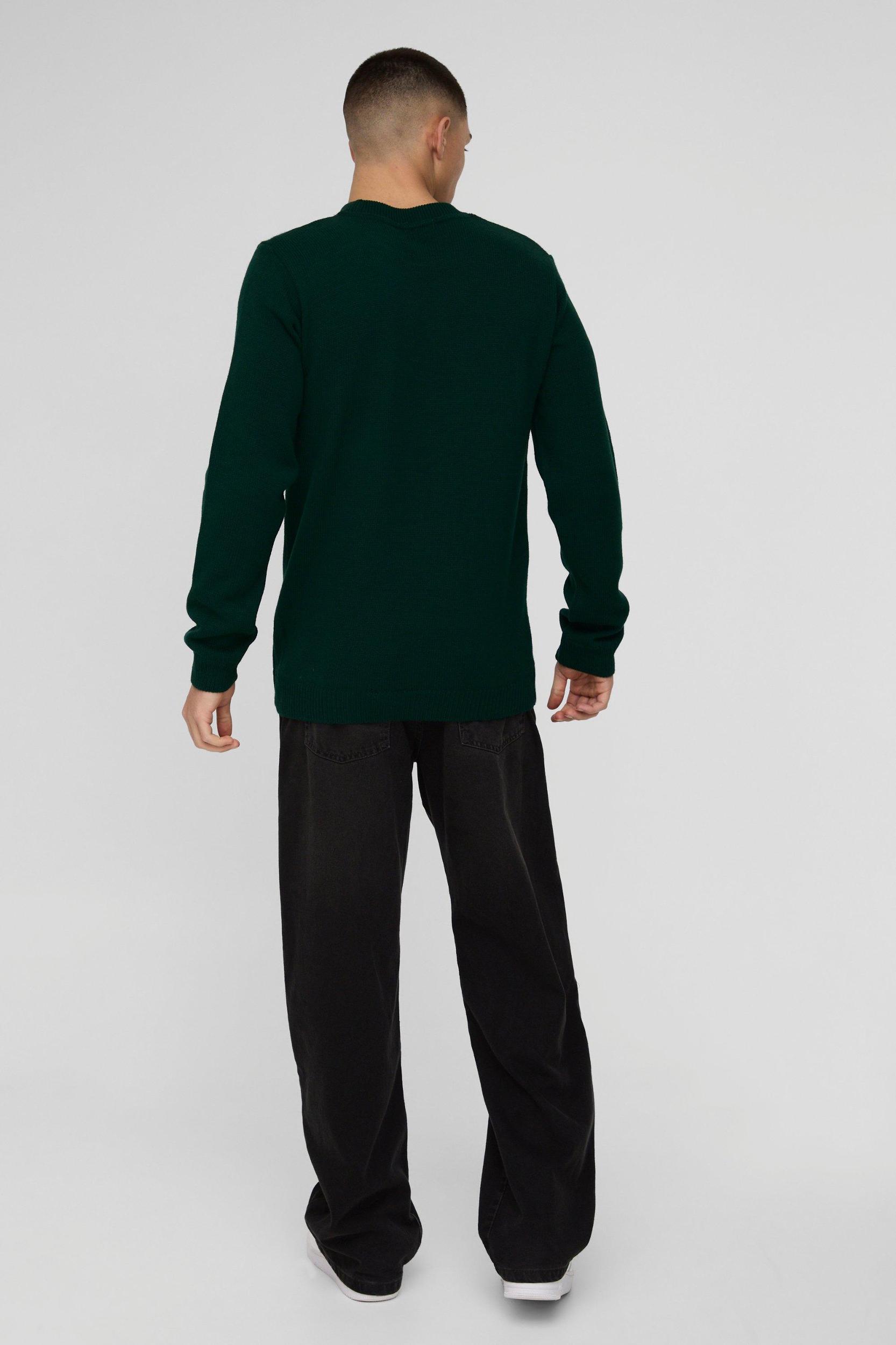 Regular Fit Gassed Christmas Sweater | boohooMAN USA Product Image