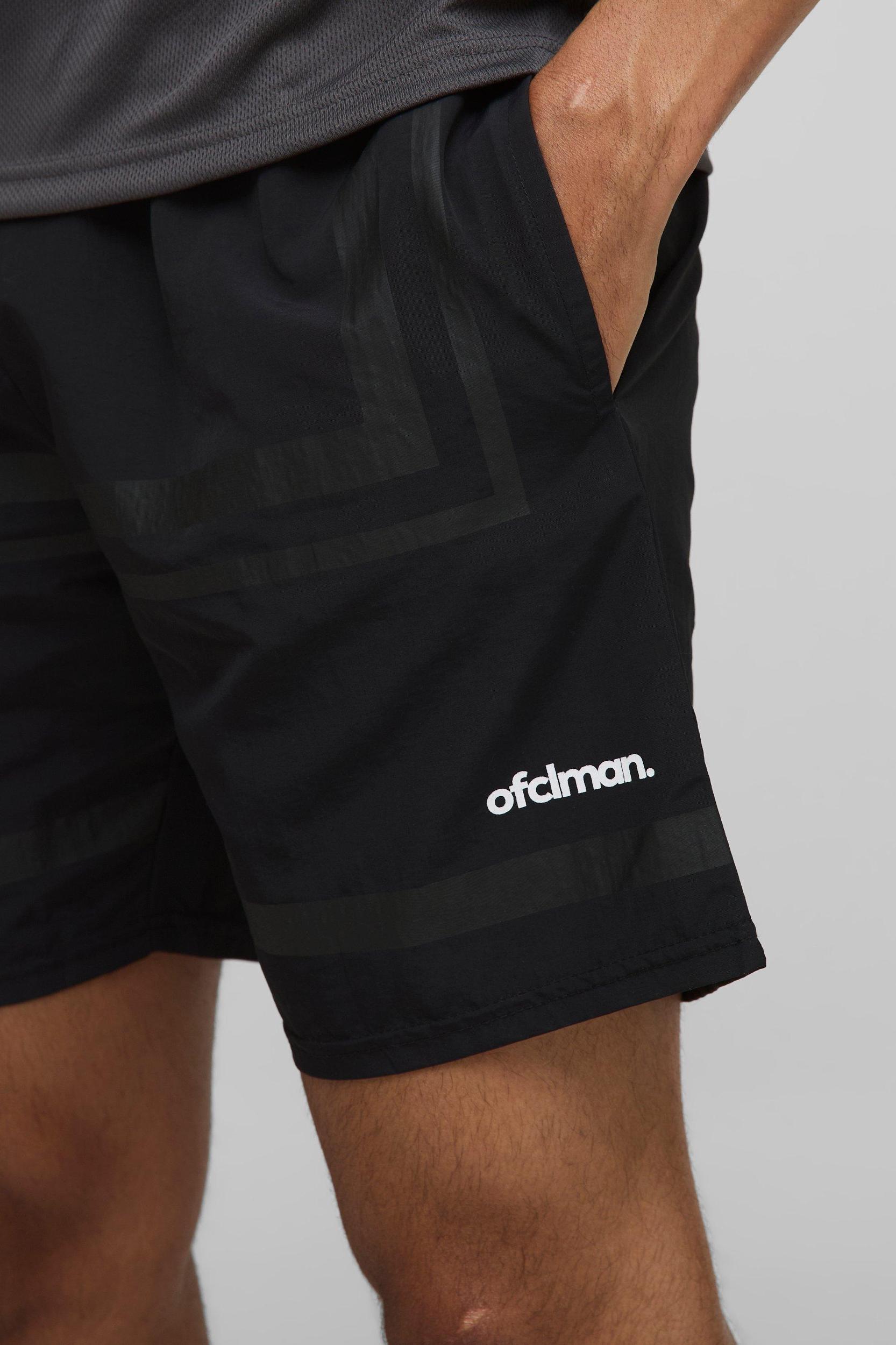 Elasticated Waist Relaxed Crinkle Nylon Striped Shorts | boohooMAN USA Product Image