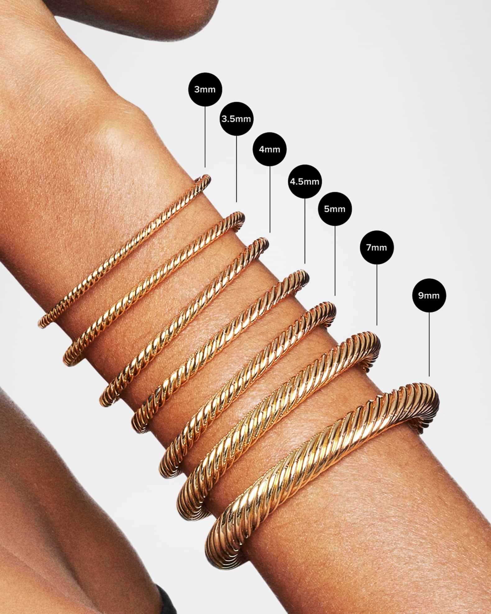 Cable Bracelet with Gemstone in Silver with 14K Gold, 5mm Product Image