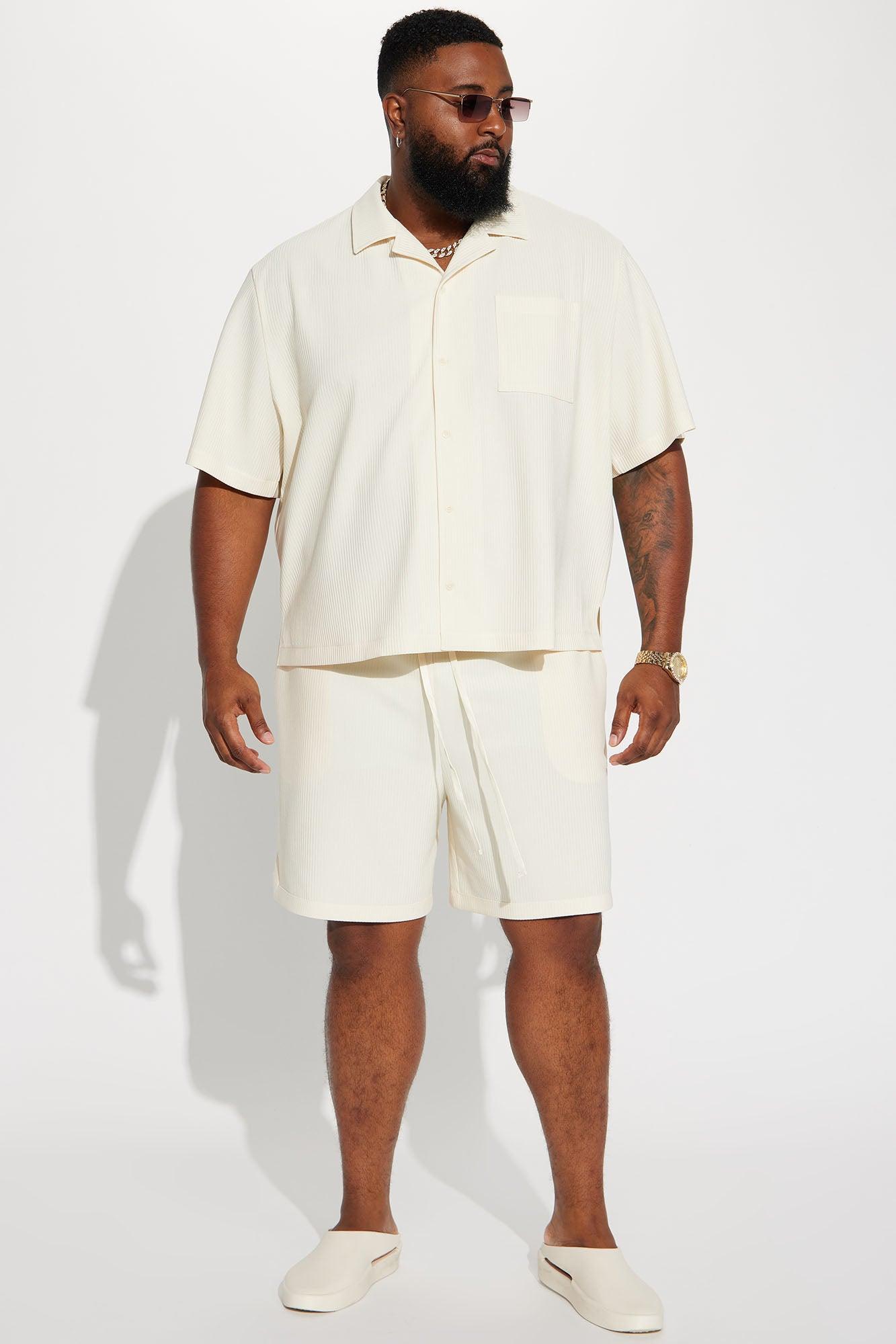 Show Up Short Sleeve Cuban Shirt - Off White Product Image