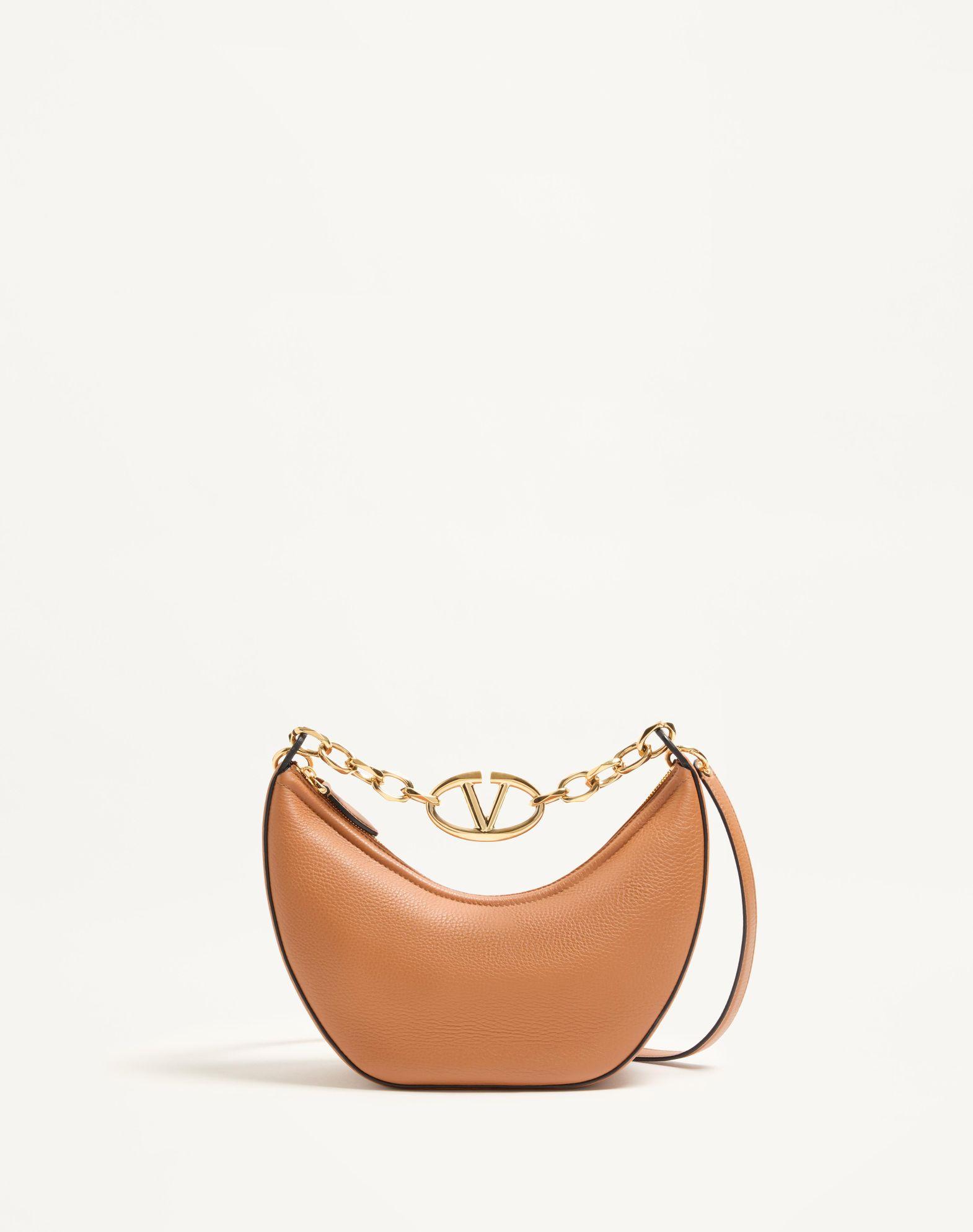 Small Vlogo Moon Hobo Bag In Grainy Calfskin With Chain Product Image