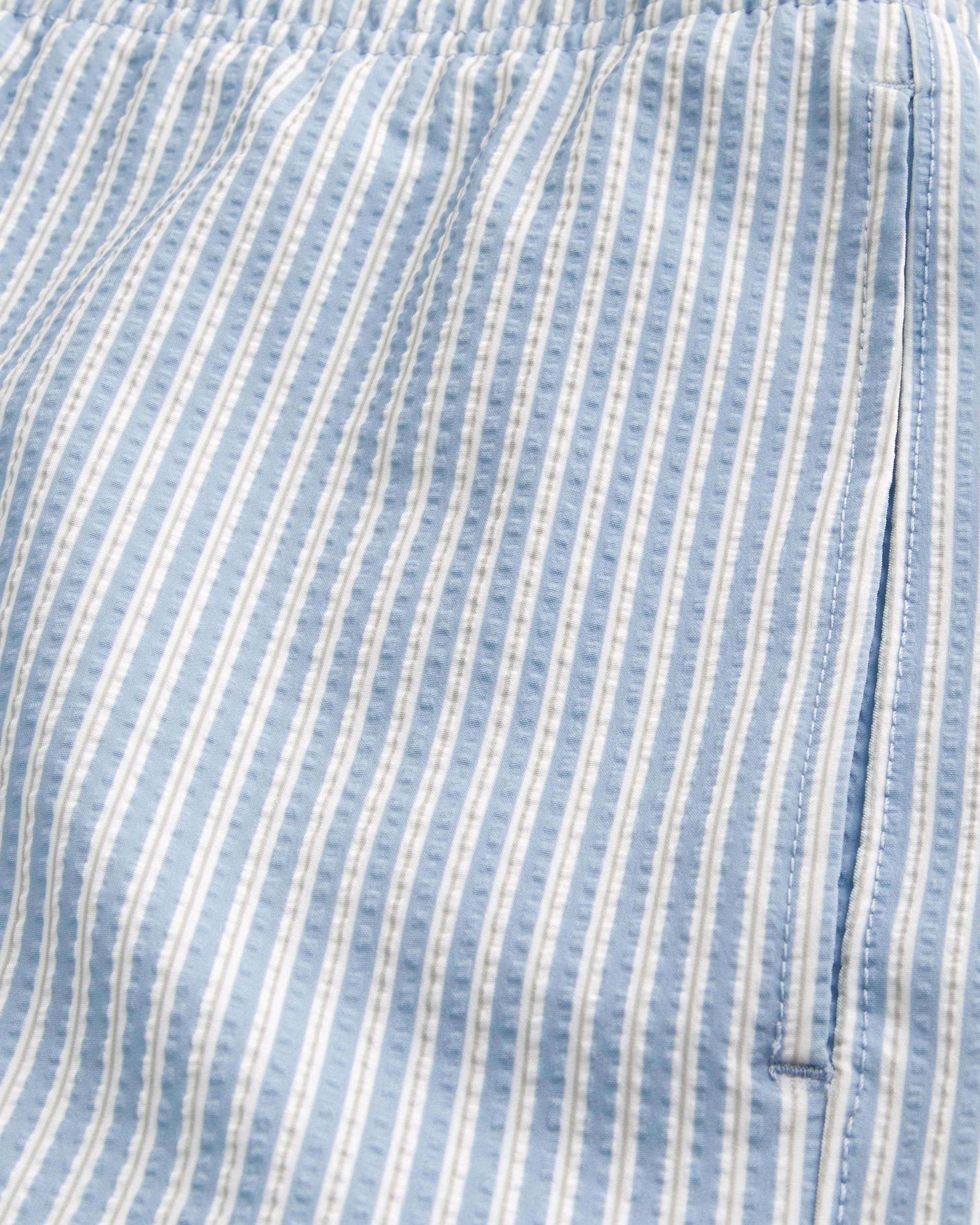 Mid-Thigh Seersucker Volley Swim Trunks Product Image