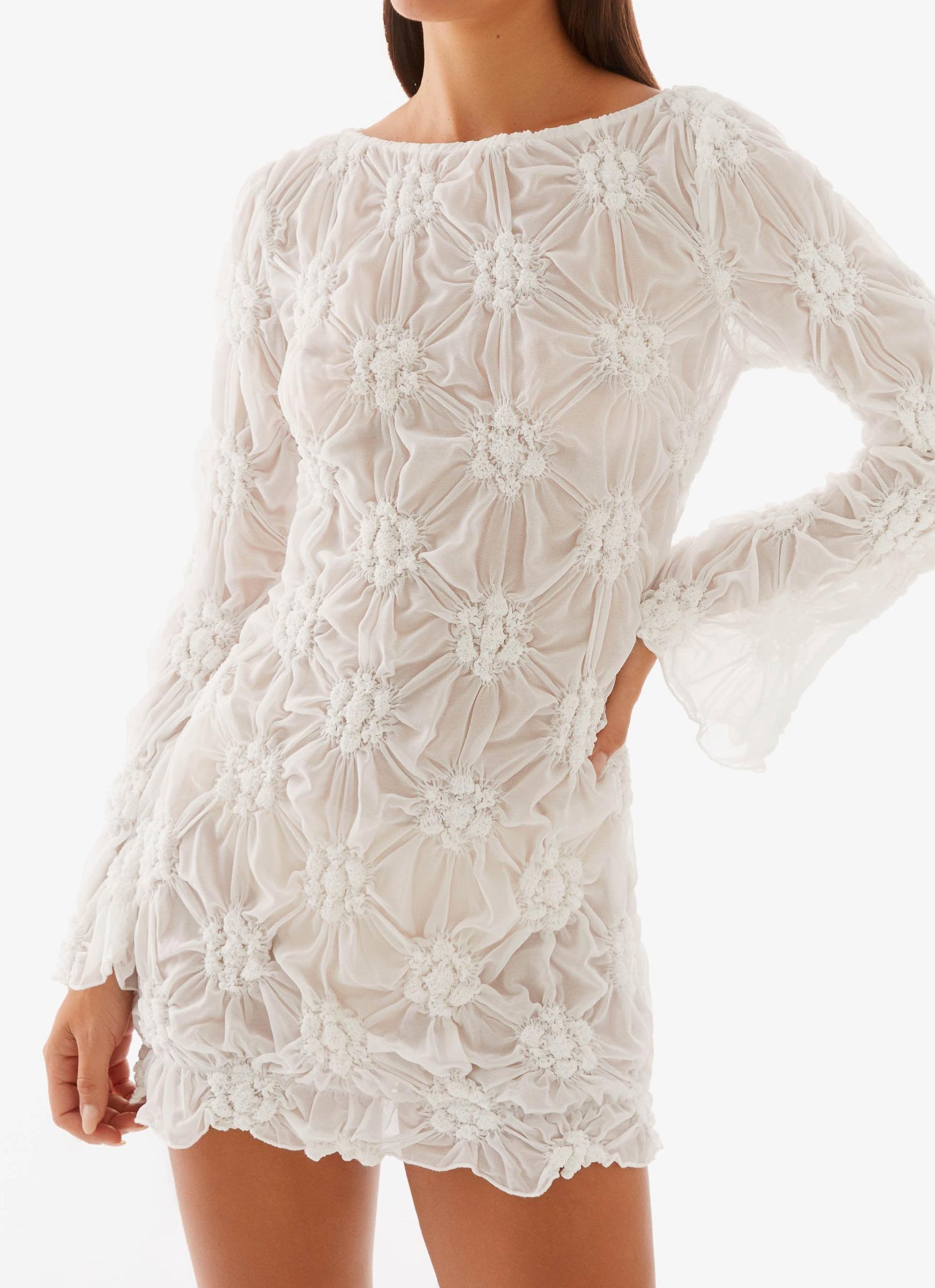 Mia Long Sleeve Dress - Ivory Product Image