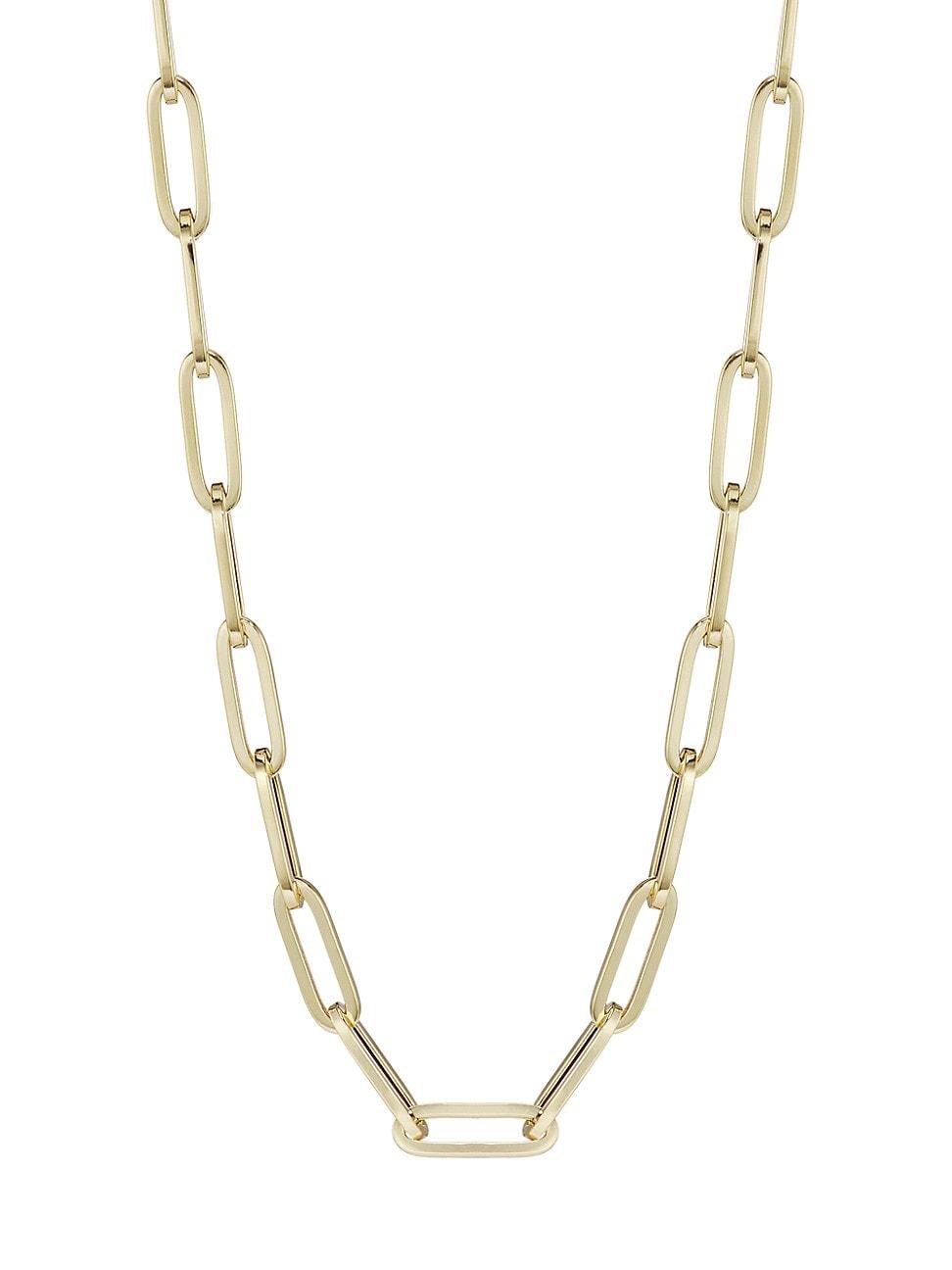 Womens 14K Yellow Gold Oval-Link Chain Necklace Product Image