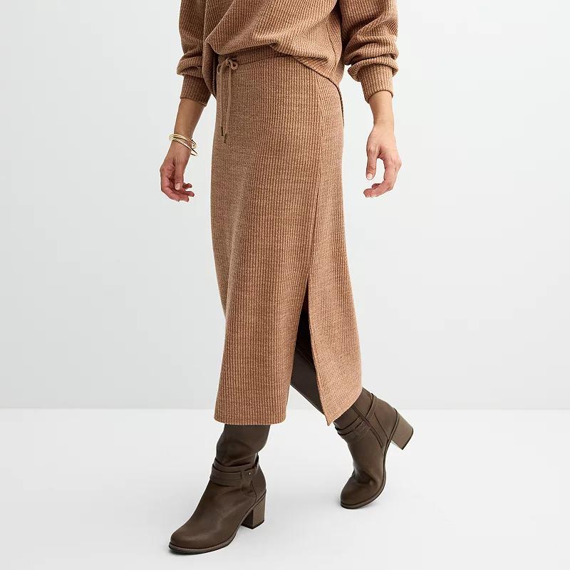 Women's Sonoma Goods For Life® Knit Midi Skirt, Size: Medium, Black Jam Product Image