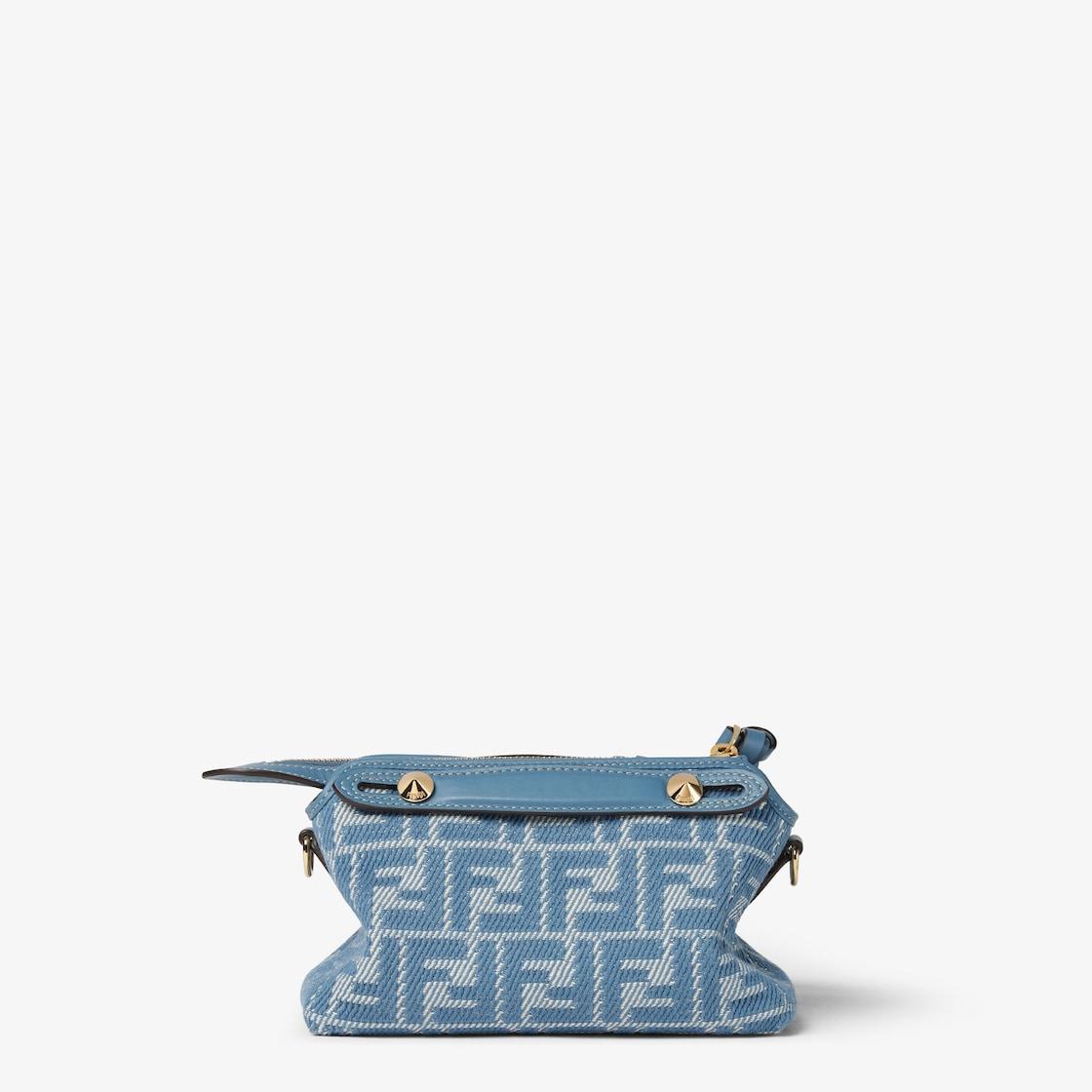 By The Way Soft MiniBlue denim-effect FF jacquard mini-bag Product Image