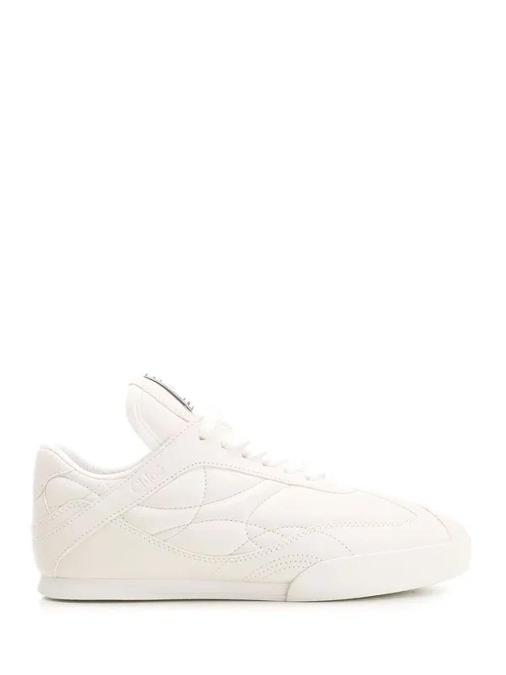 CHLOÉ Womens Chloe Kick Brand-patch Leather Low-top Trainers In White Product Image