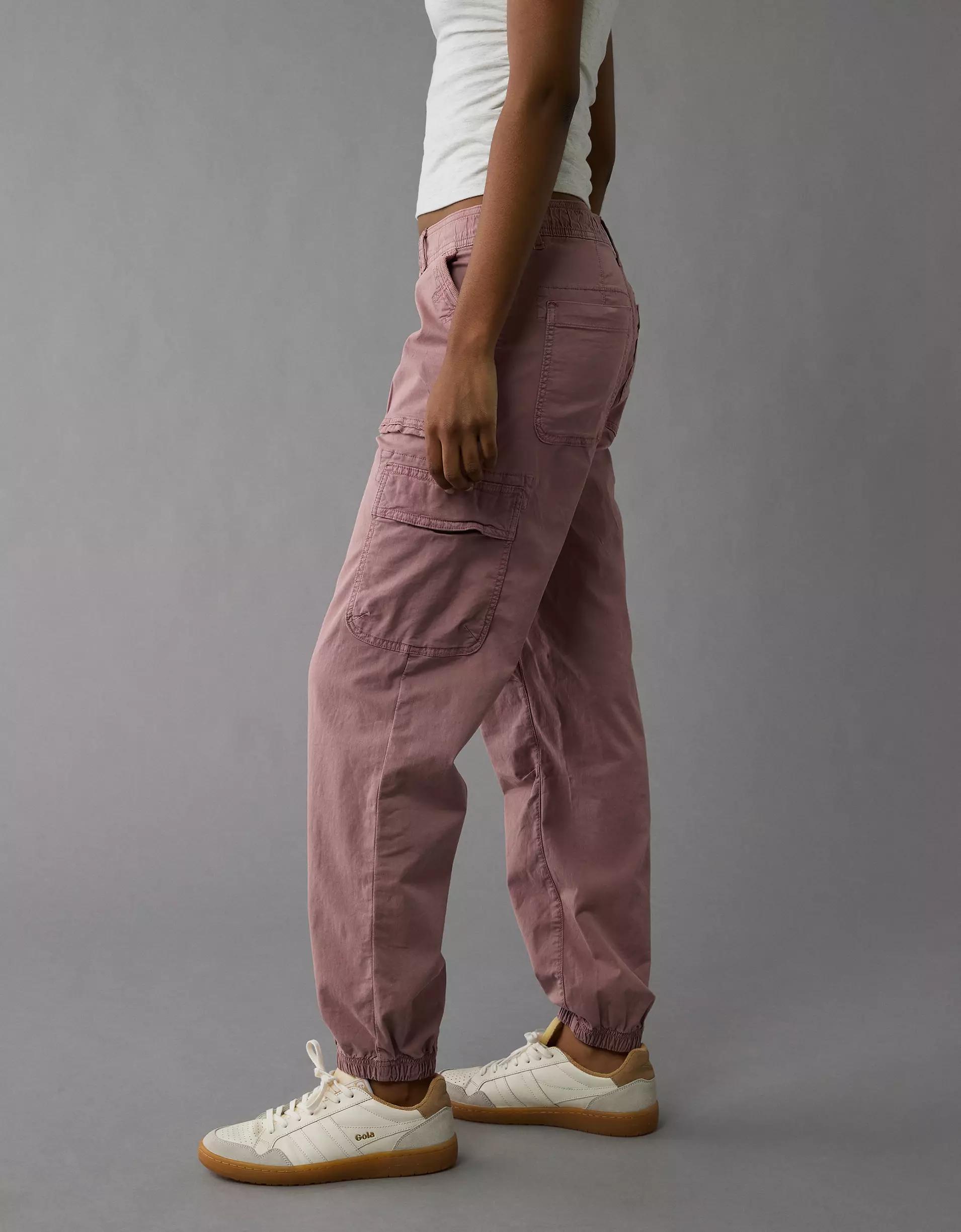 AE Stretch High-Waisted Baggy Cargo Jogger Product Image