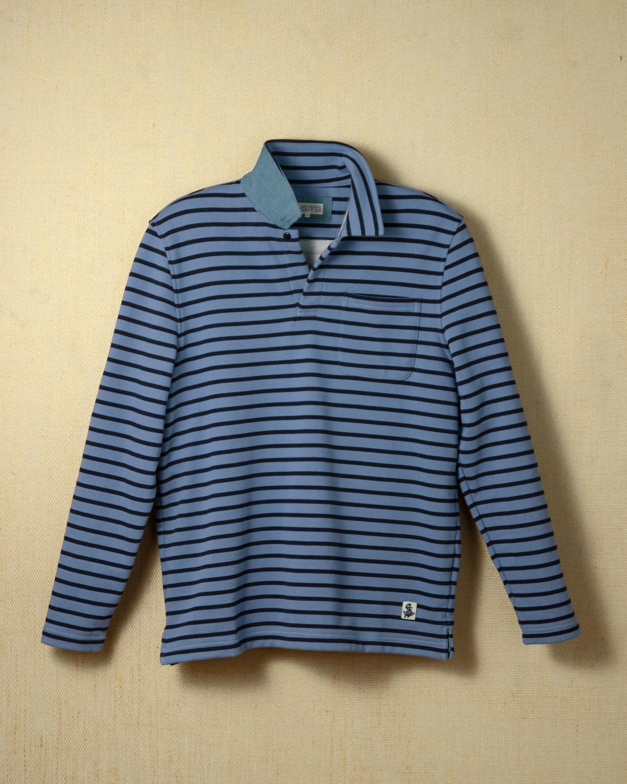 Acadia Polo in Atlantic Blue/Navy Loopback Terry Product Image