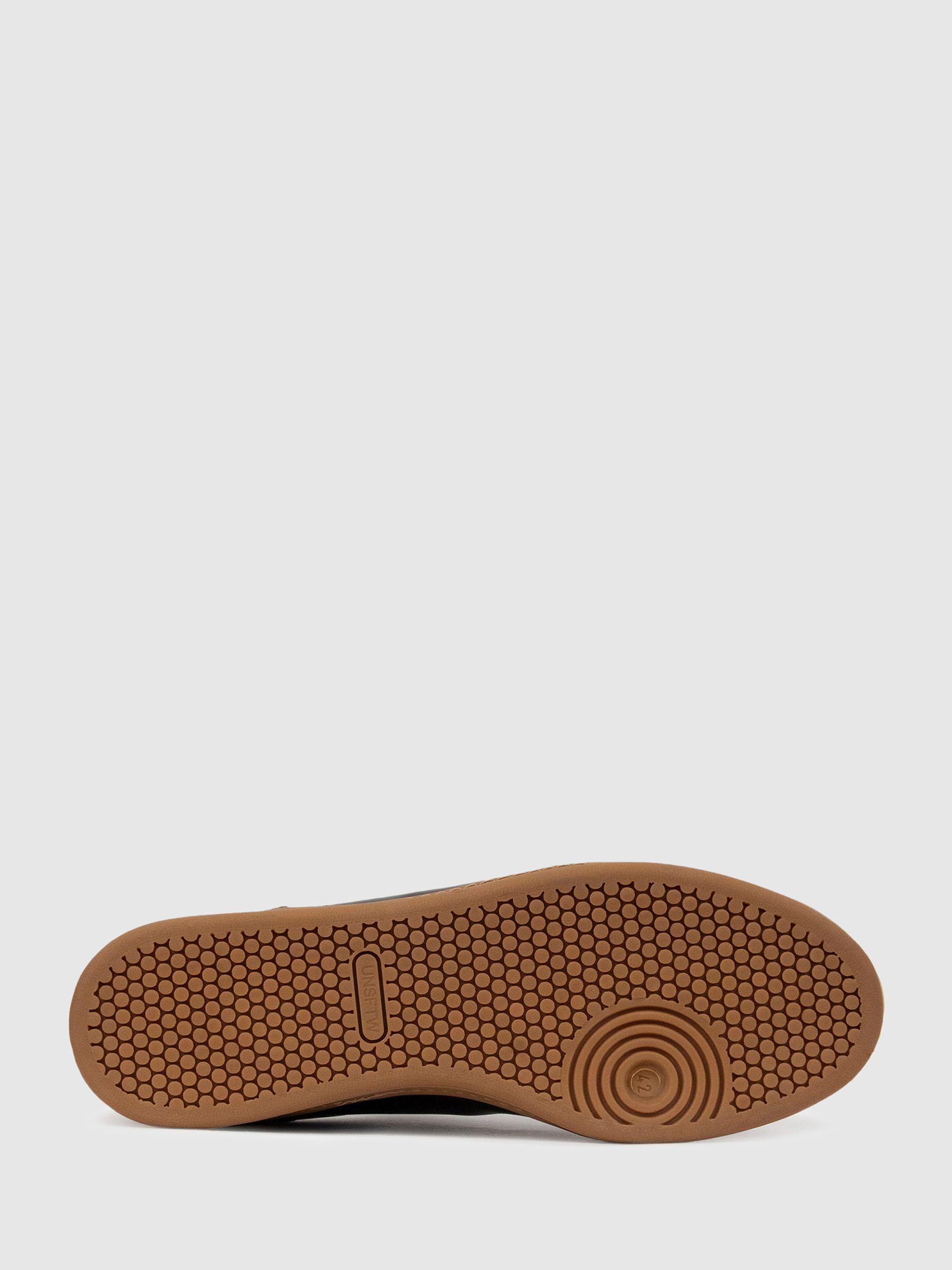 Unseen Footwear Leather Suede Trainers in Black Product Image