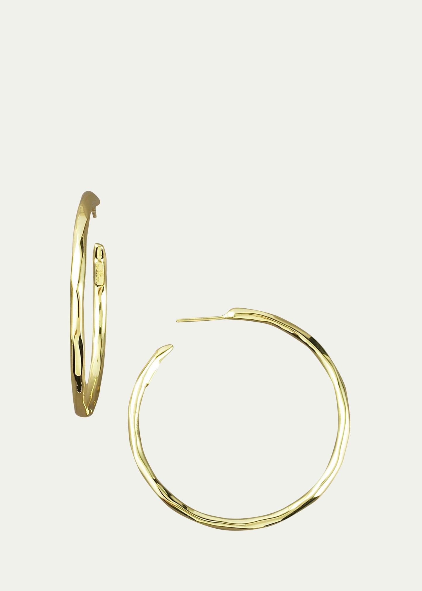 Large Faceted Hoop Earrings in 18K Gold Product Image