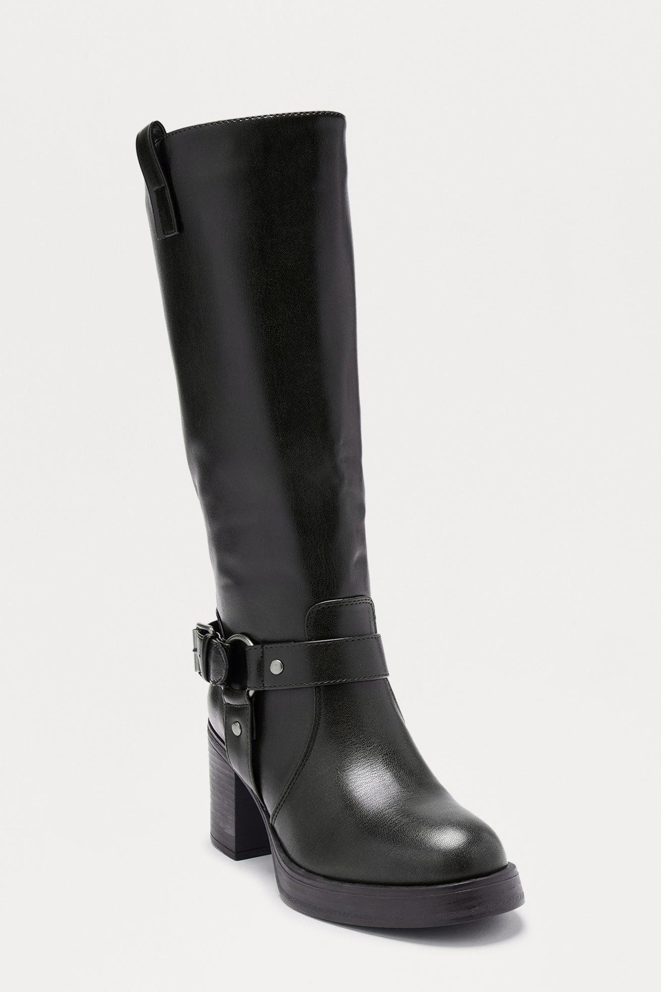 Joey Hardware Knee High Boots - Black Product Image