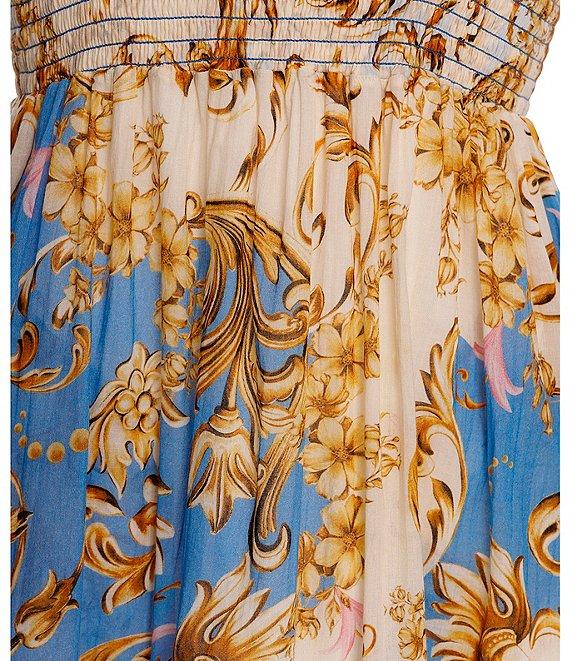 Agua Bendita Lucery Blush Square Neck Sleeveless Tiered Maxi Dress Product Image