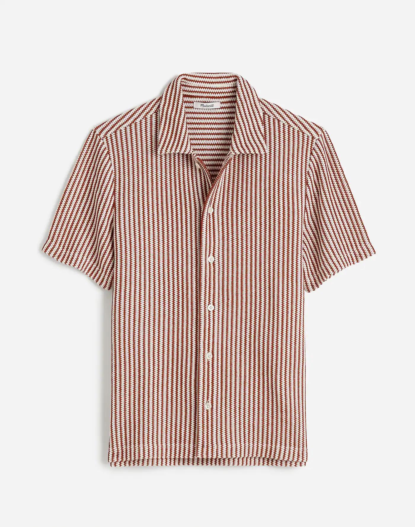 Textured-Knit Short-Sleeve Shirt Product Image