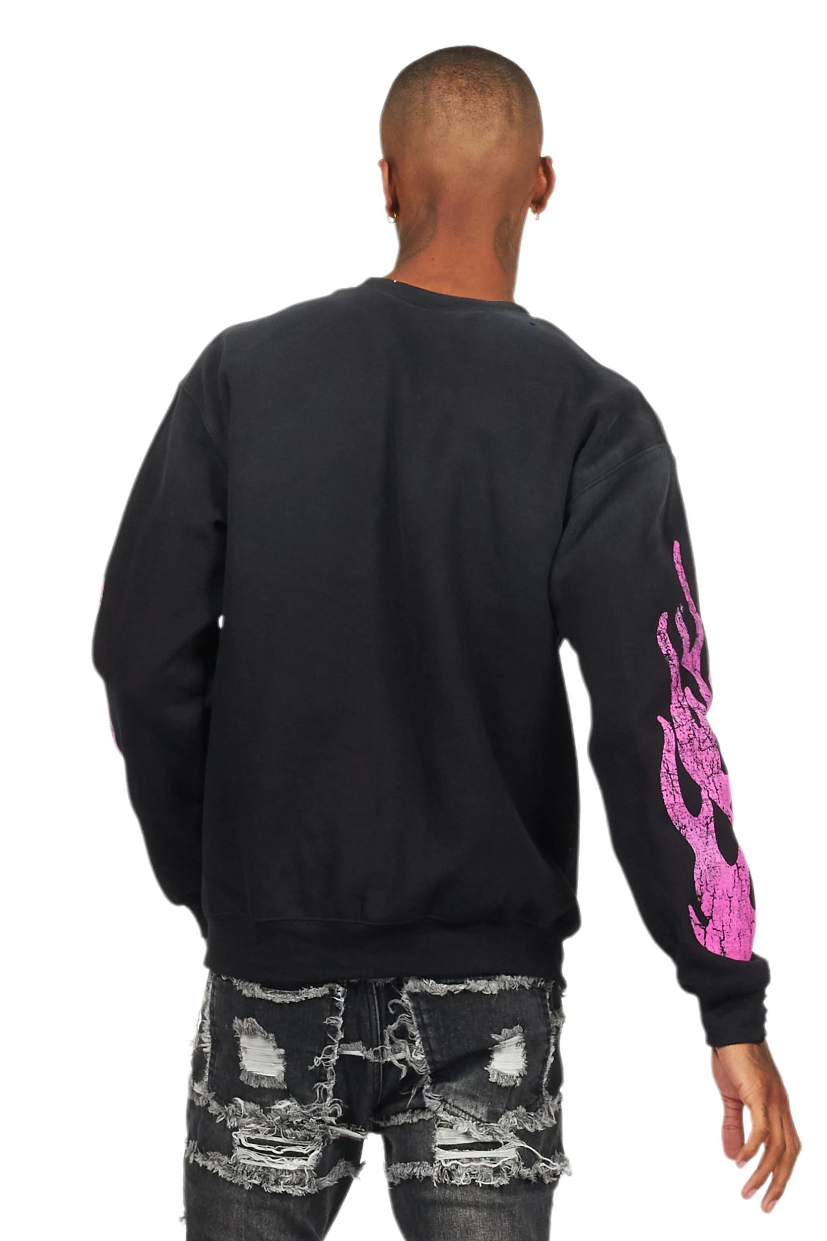 Amos Black/Pink Graphic Crewneck Male Product Image