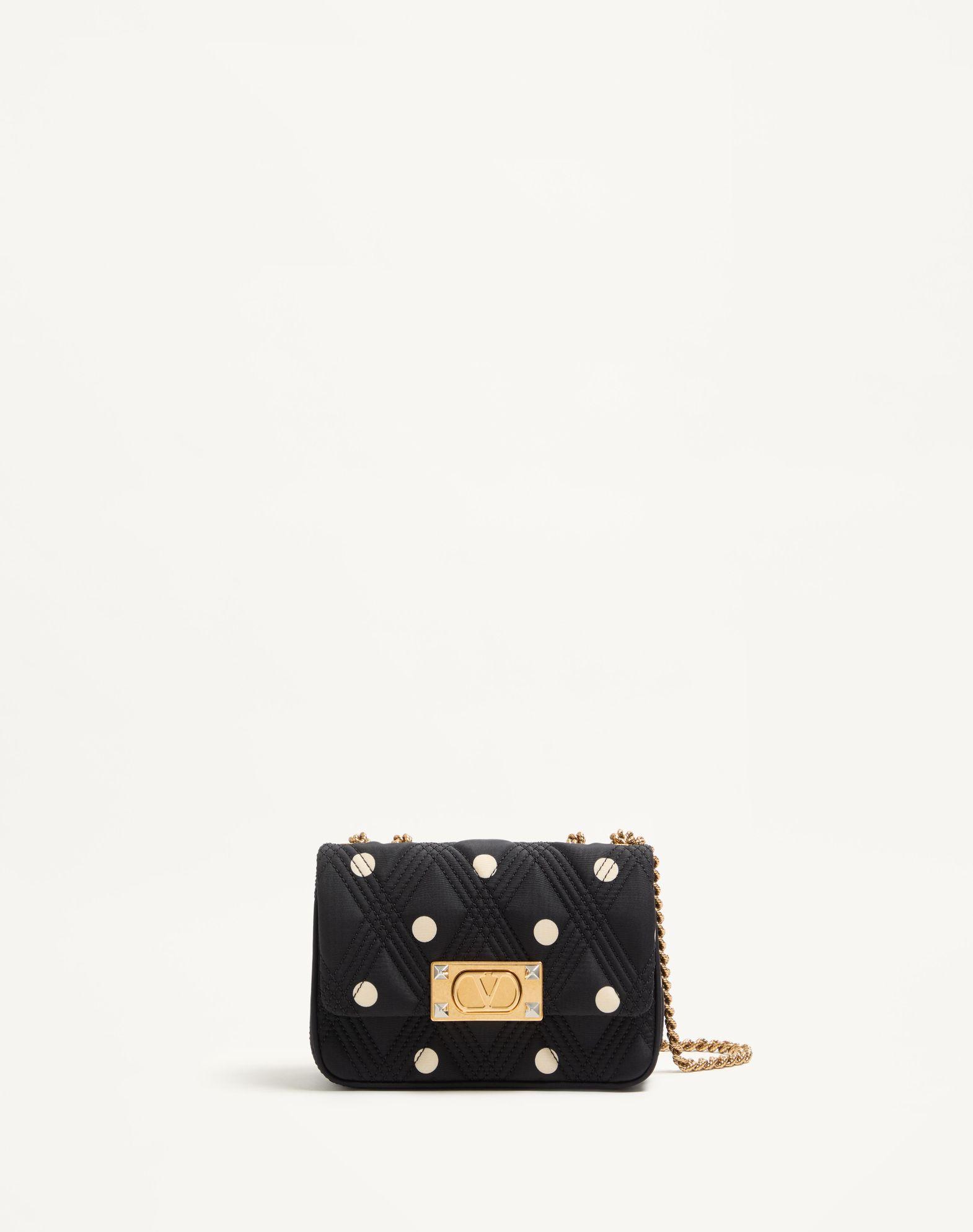 Valentino Garavani Quiltie 67 Small Shoulder Bag In Plus De Pois Satin Product Image