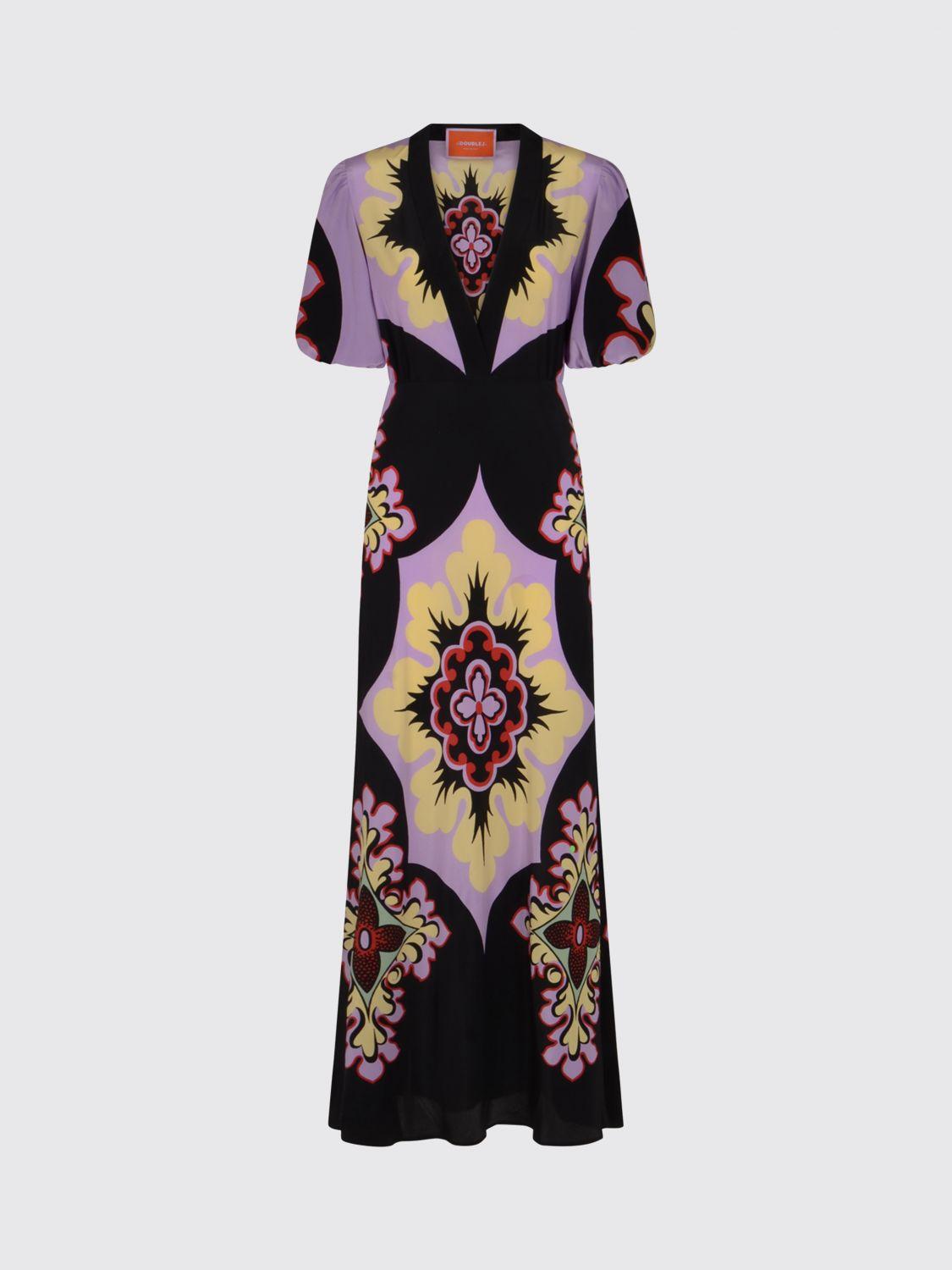 LA DOUBLEJ Marlene Silk Crepe De Chine Maxi Dress In Multi Product Image