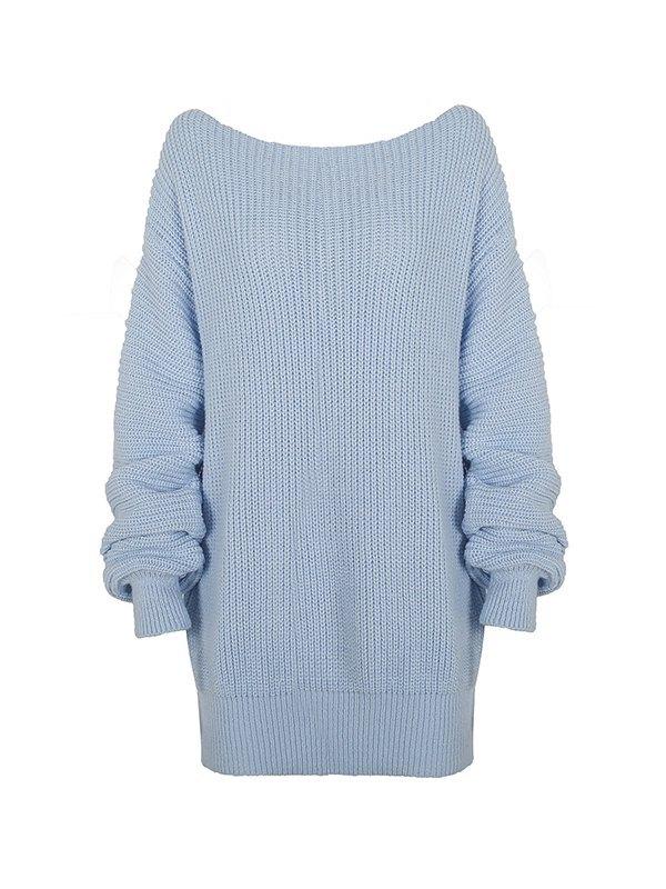 Multi-wear Lantern Sleeve Casual Sweater Dress Product Image