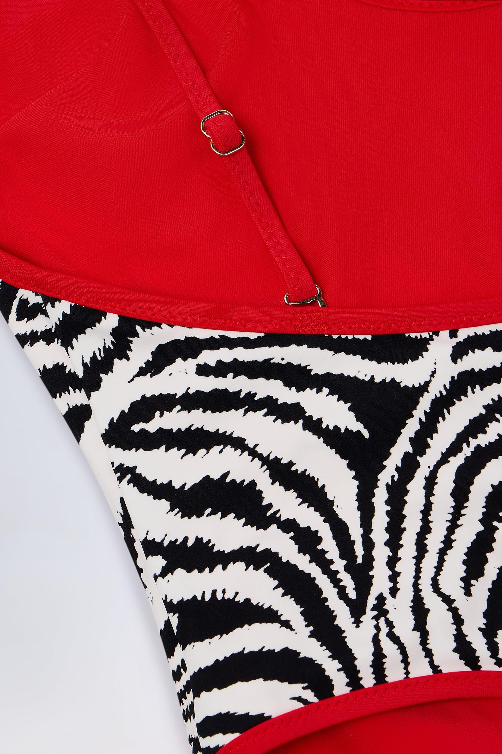 Cross-Back Swimsuit in Zebra Print Product Image