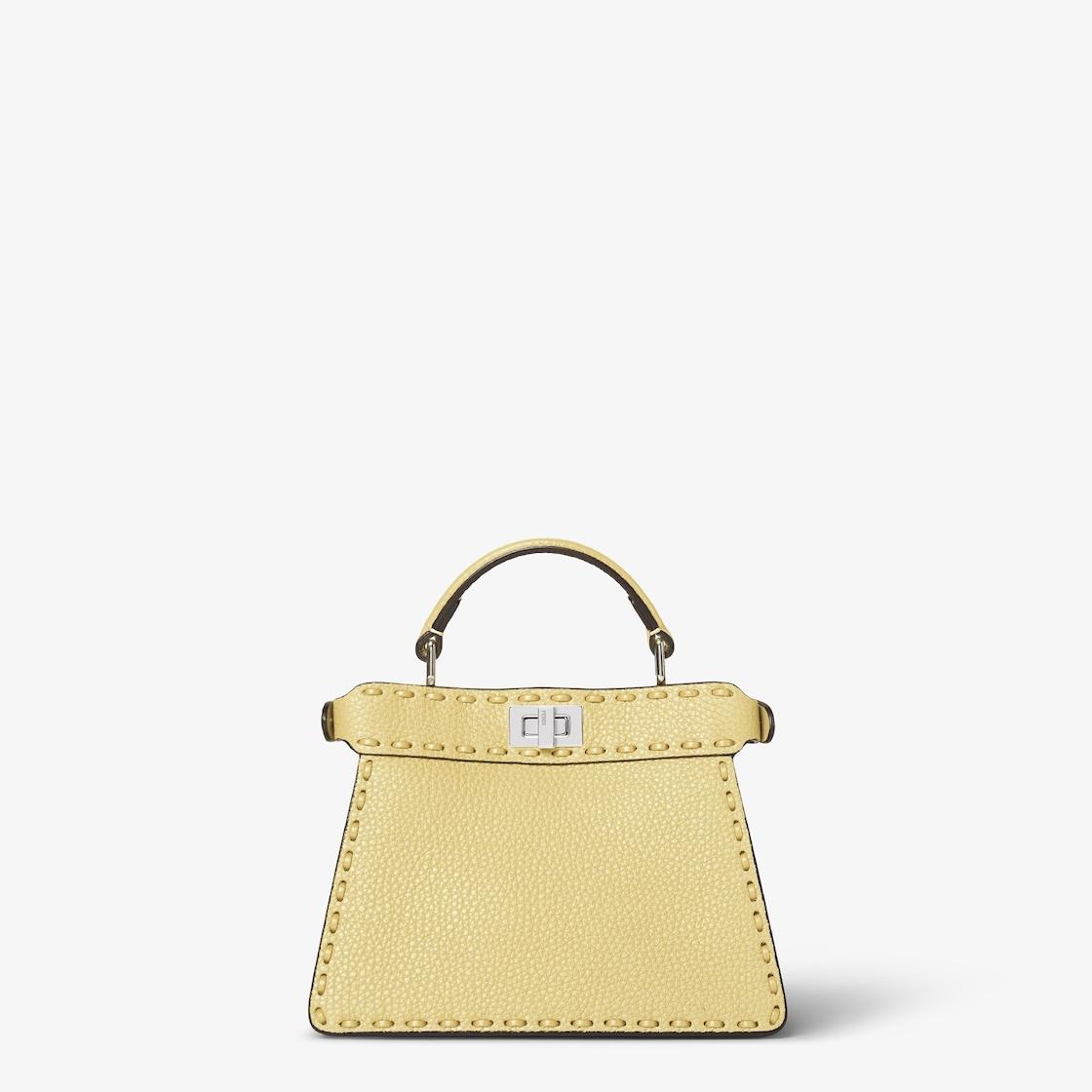 Peekaboo ISeeU PetiteYellow Selleria bag with 306 hand-sewn topstitches Product Image