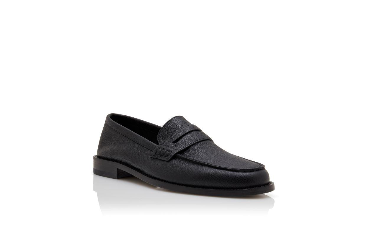 PERRY Black Calf Leather Penny Loafers Product Image