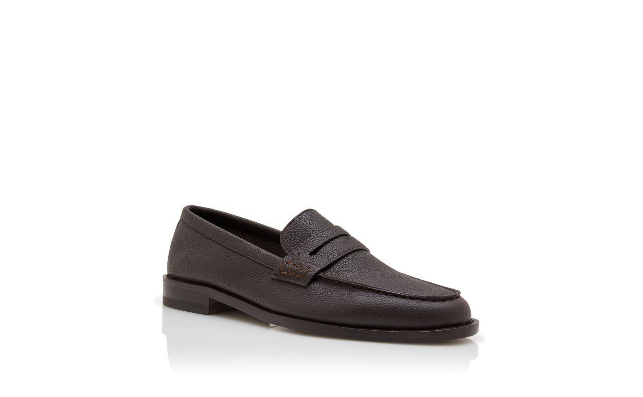 PERRY Dark Brown Calf Leather Penny Loafers Product Image