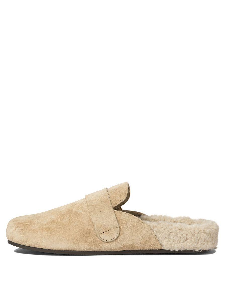 TORY BURCH Mules Mellow In Shearling Color Taupe In Brown Product Image