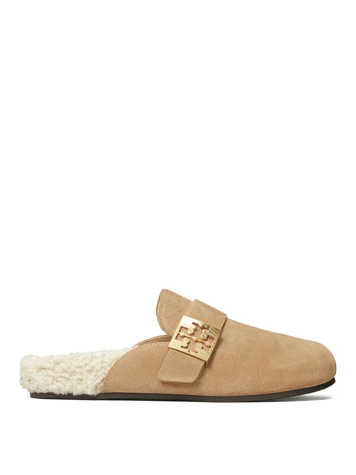 TORY BURCH Mules Mellow In Shearling Color Taupe In Brown Product Image