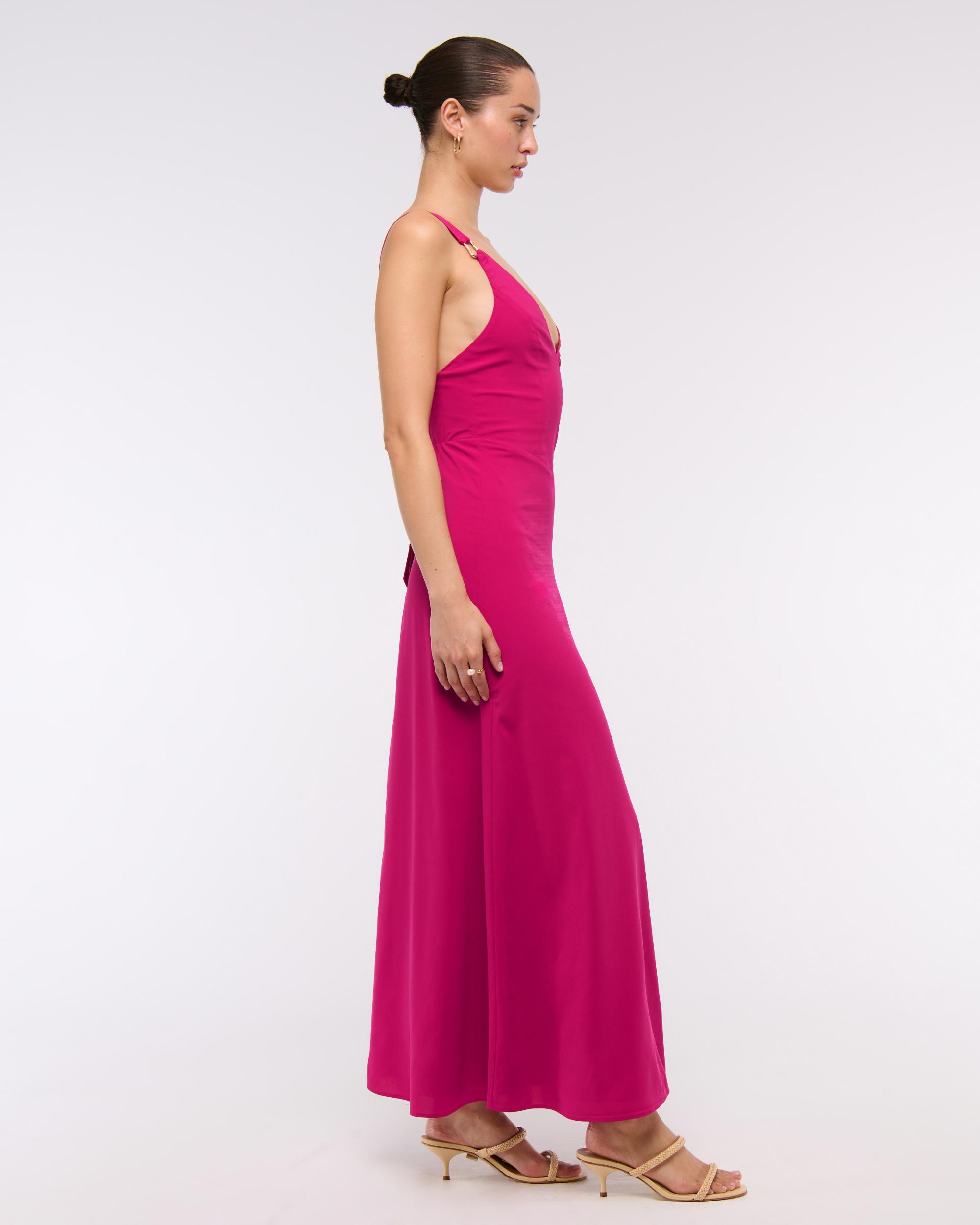 Dipped-Waist Hardware Maxi Dress Product Image