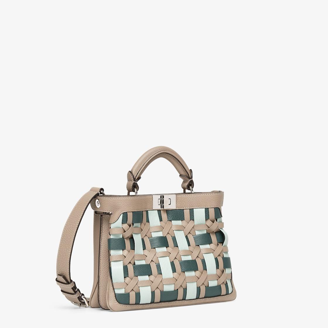 Peekaboo Soft SmallMulticolor interlaced leather bag Product Image