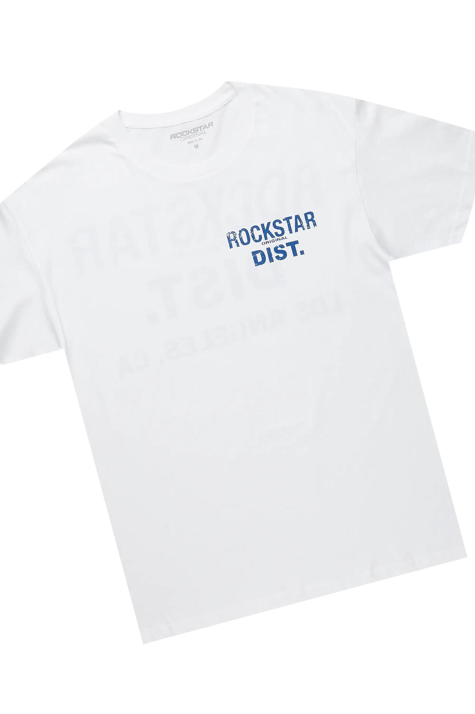 Lorika White/Navy T-Shirt & Pant Set Female Product Image