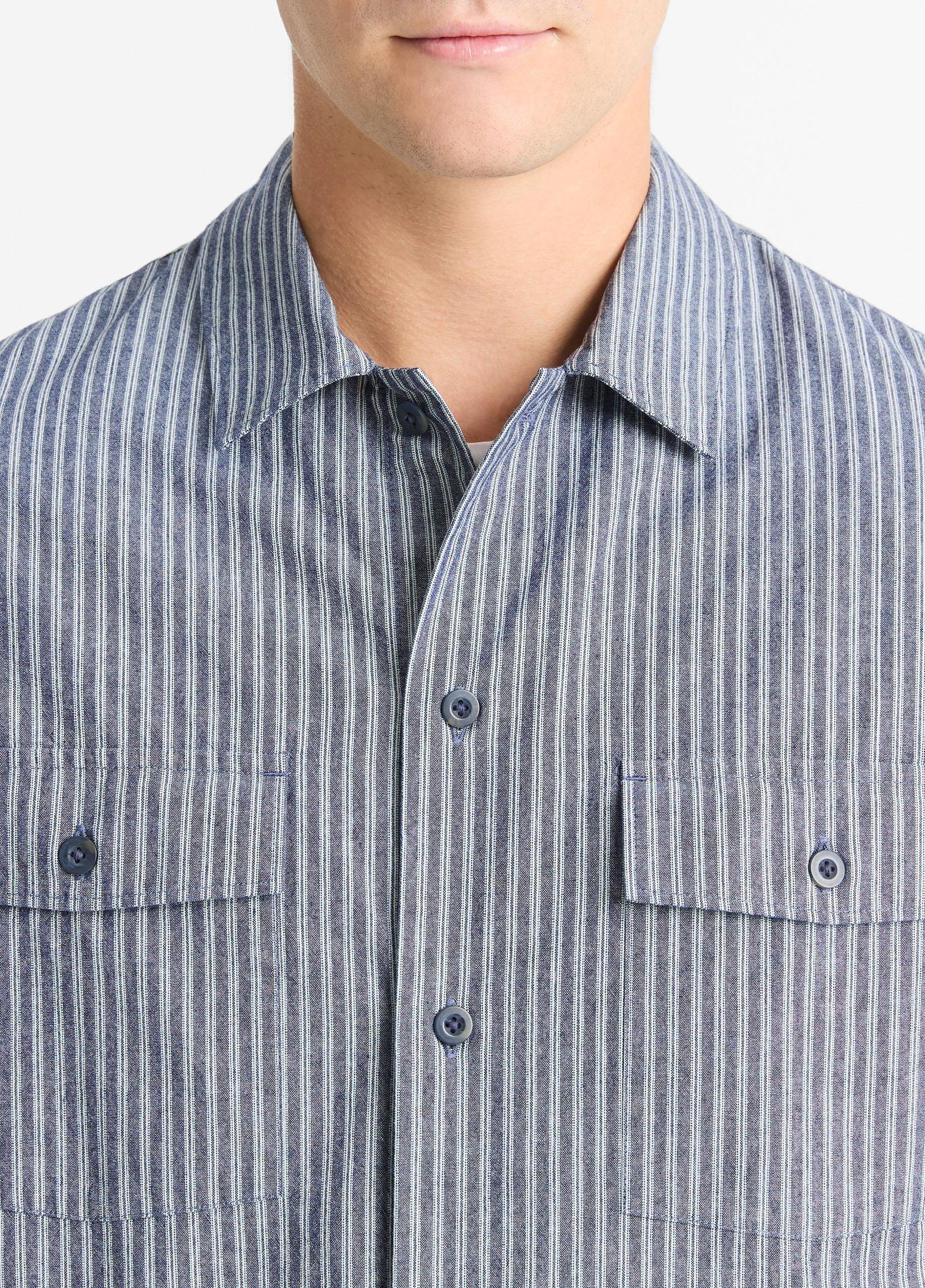 Railroad Stripe Cotton Shirt Product Image