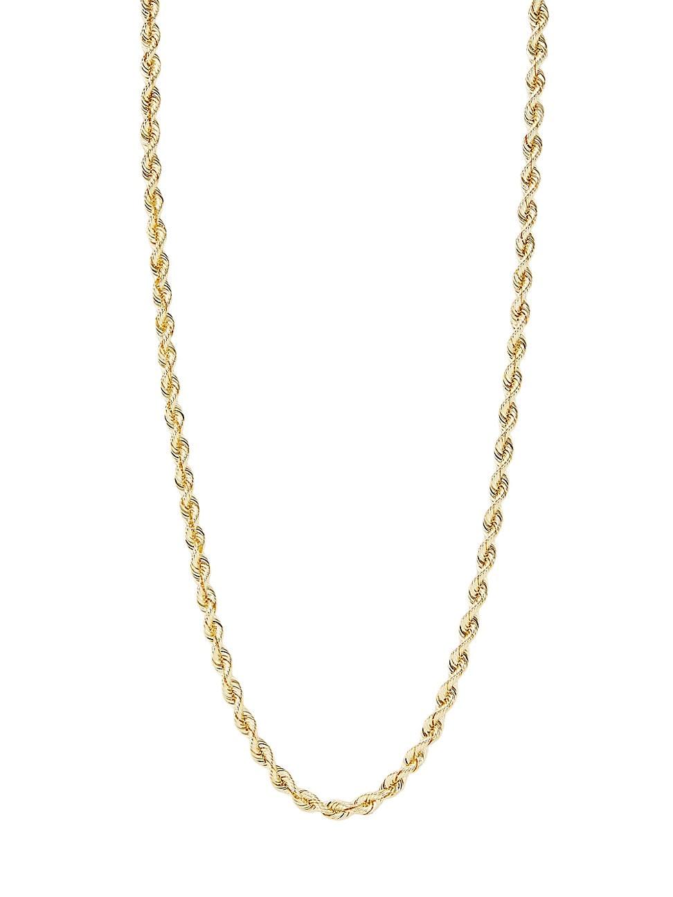 Womens 14K Yellow Gold Rope Chain Necklace Product Image