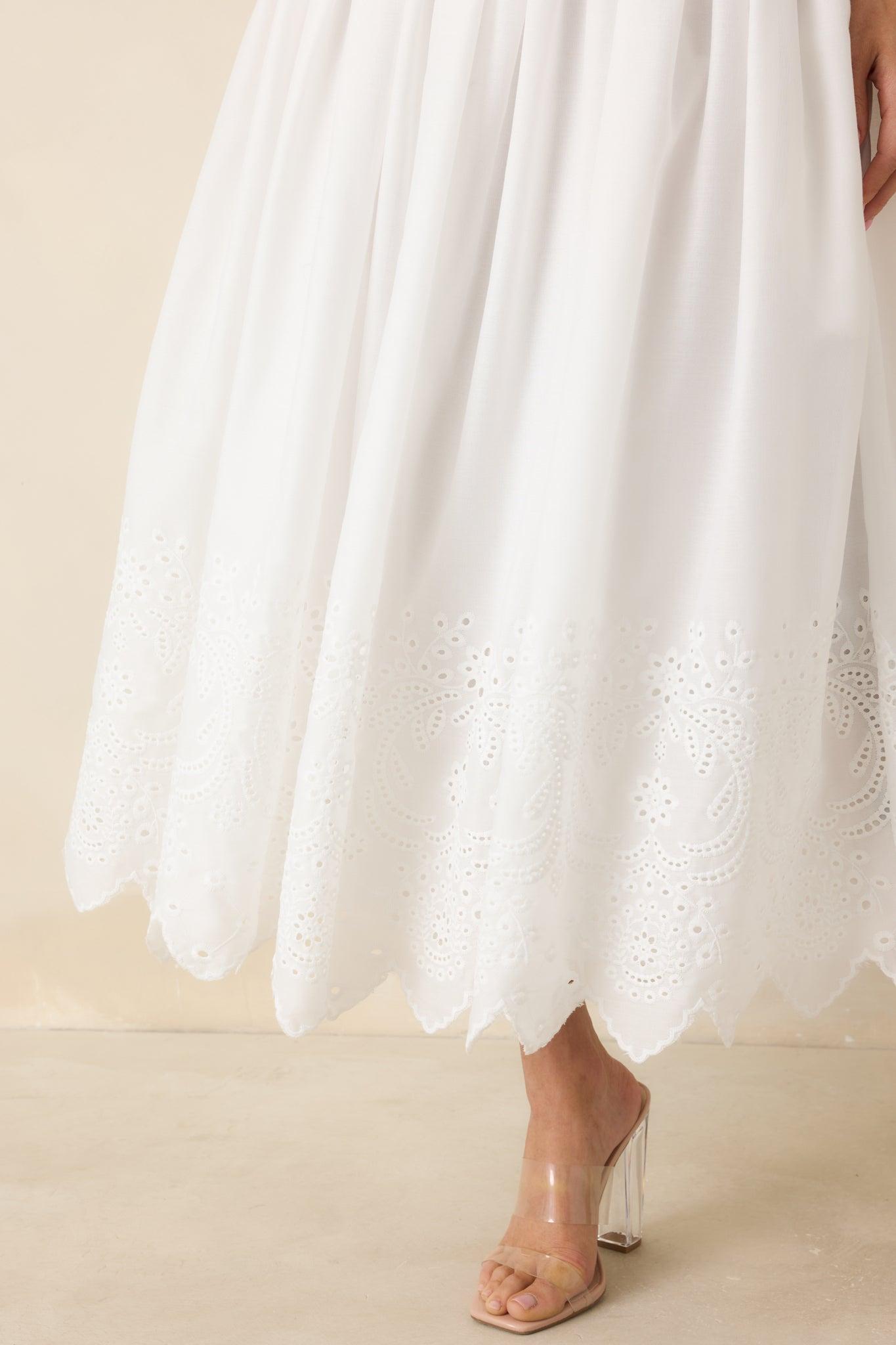 It's a Classic Black & White Cotton Eyelet Strapless Midi Dress Product Image