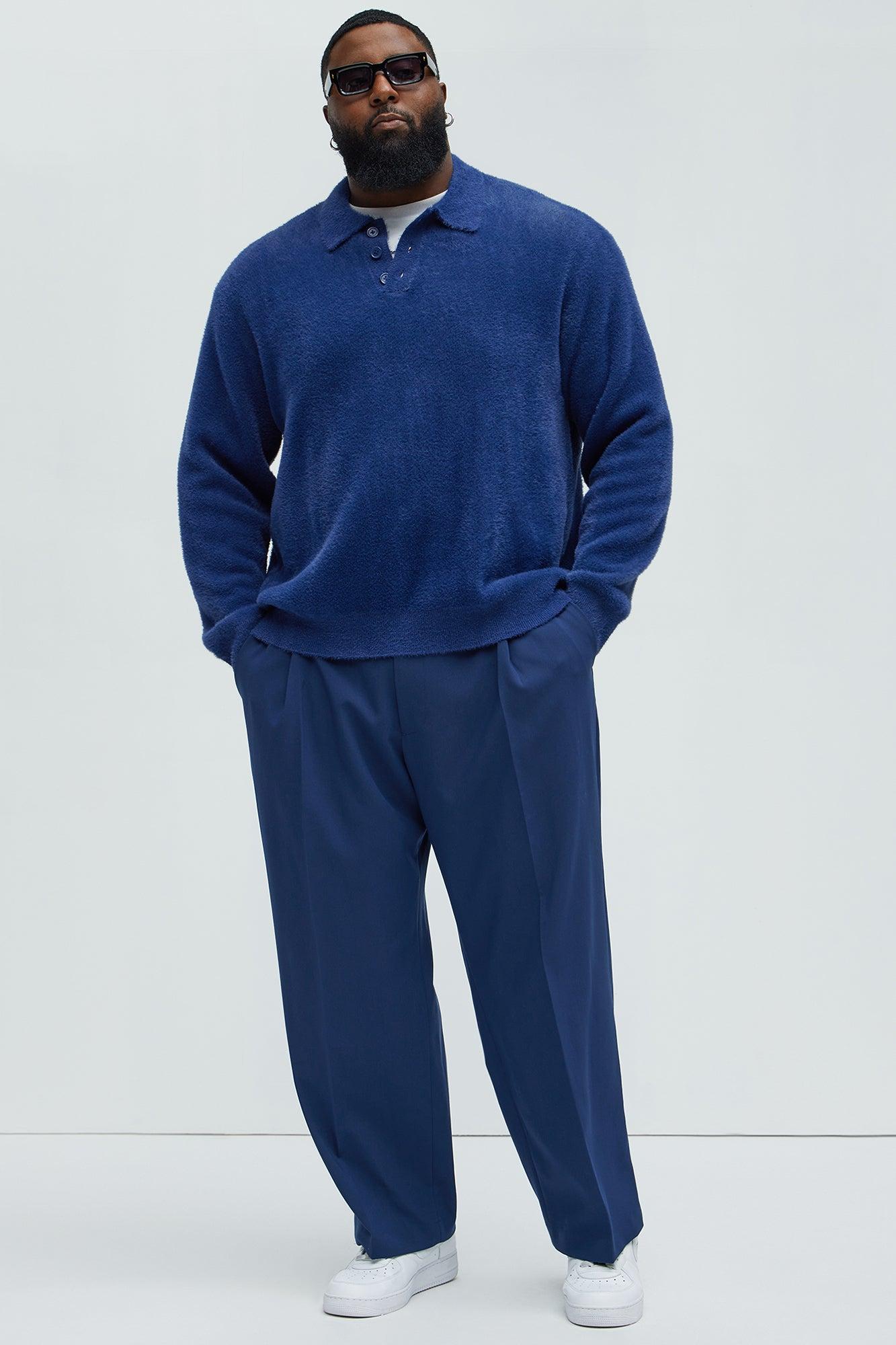 Amusing Sweater Knit Polo - Blue Product Image