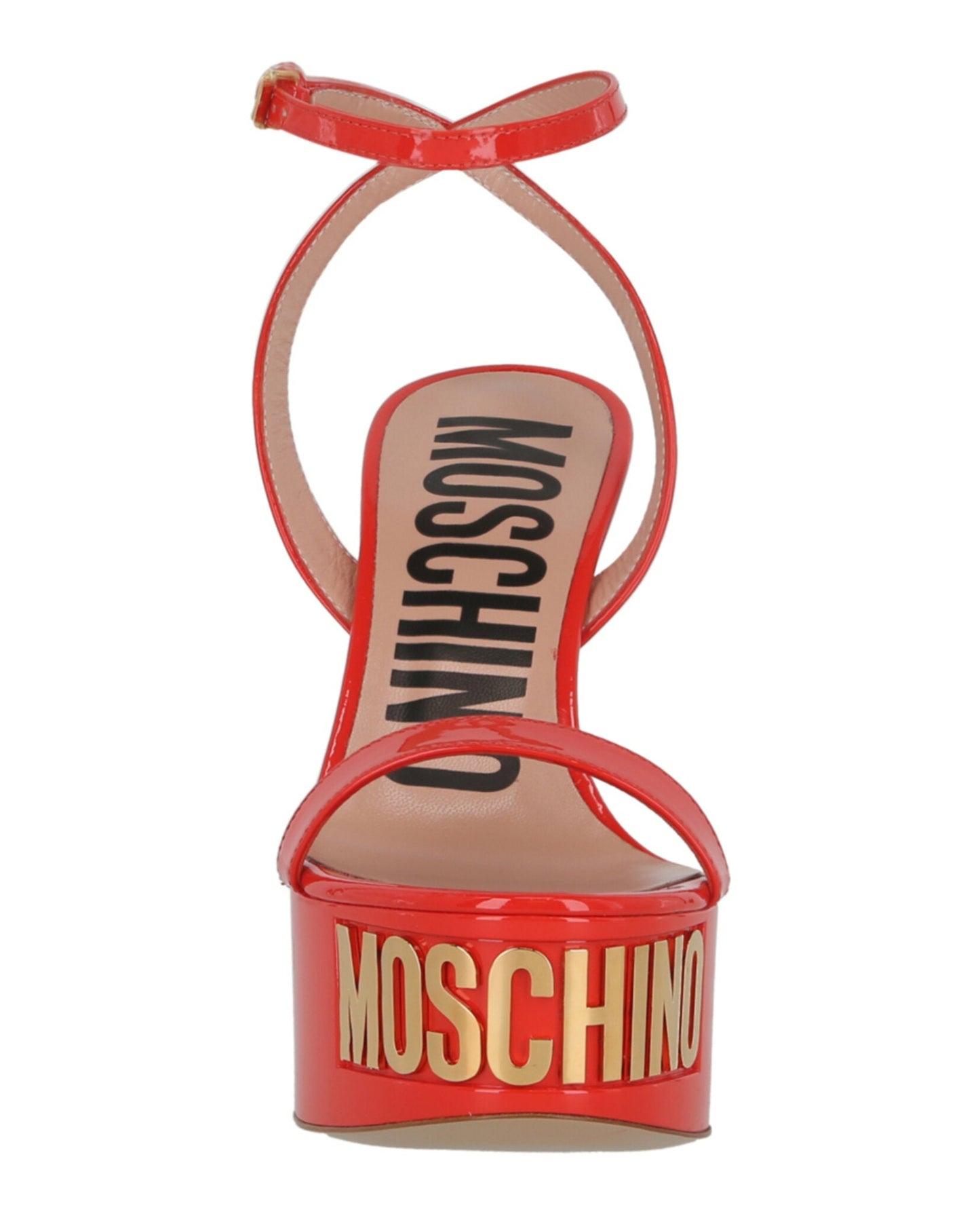 Moschino Logo-Letter Patent Leather Platform Pump Female Product Image