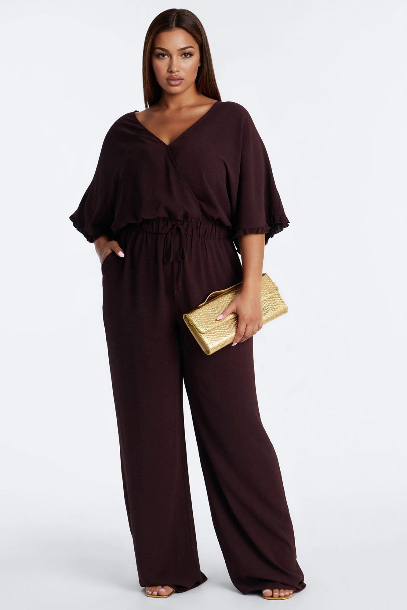Celine Wide Leg Jumpsuit - Chocolate Female Product Image