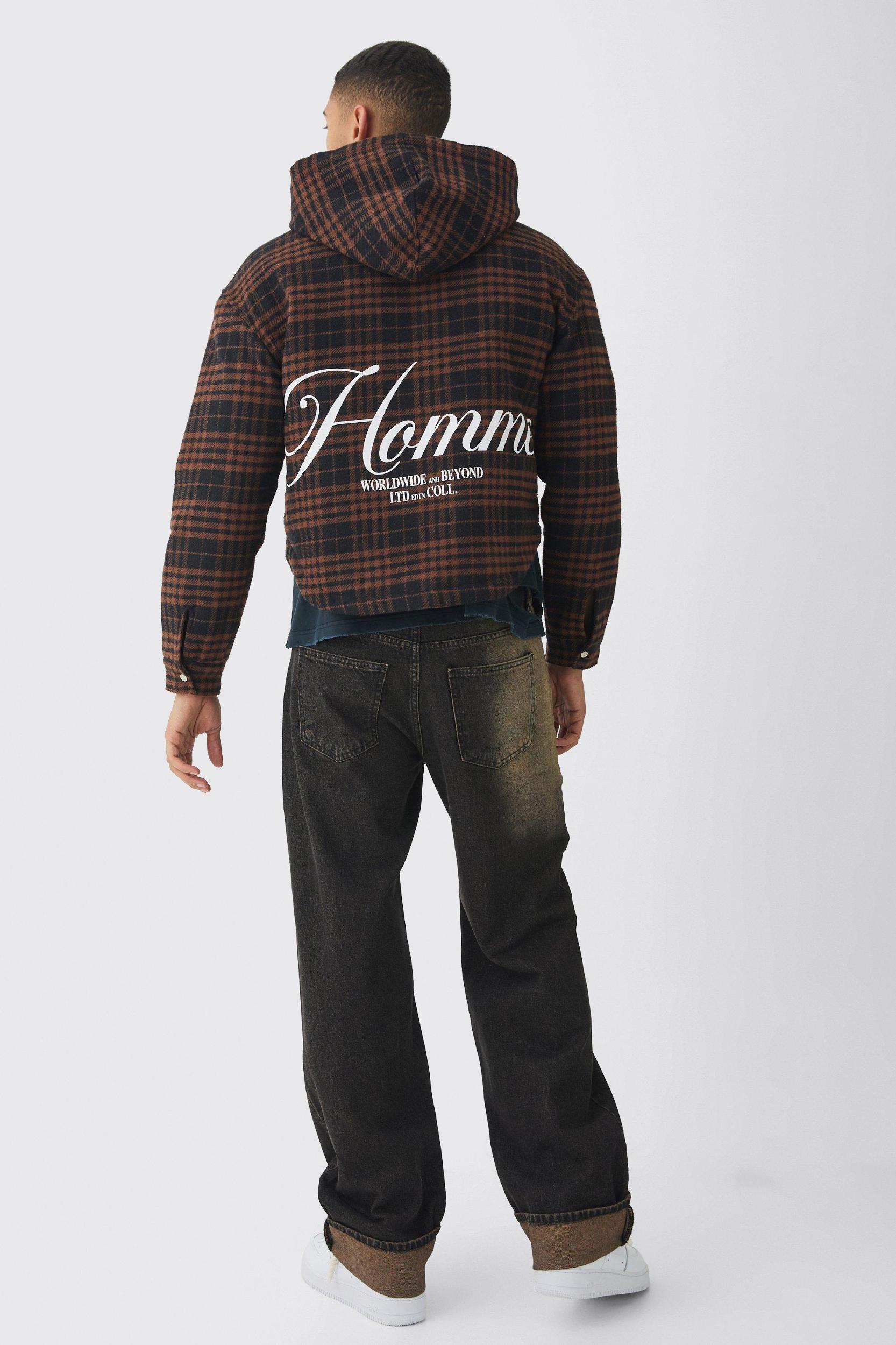 Relaxed Brown Spray Wash Cuffed Hem Jeans | boohooMAN USA Product Image