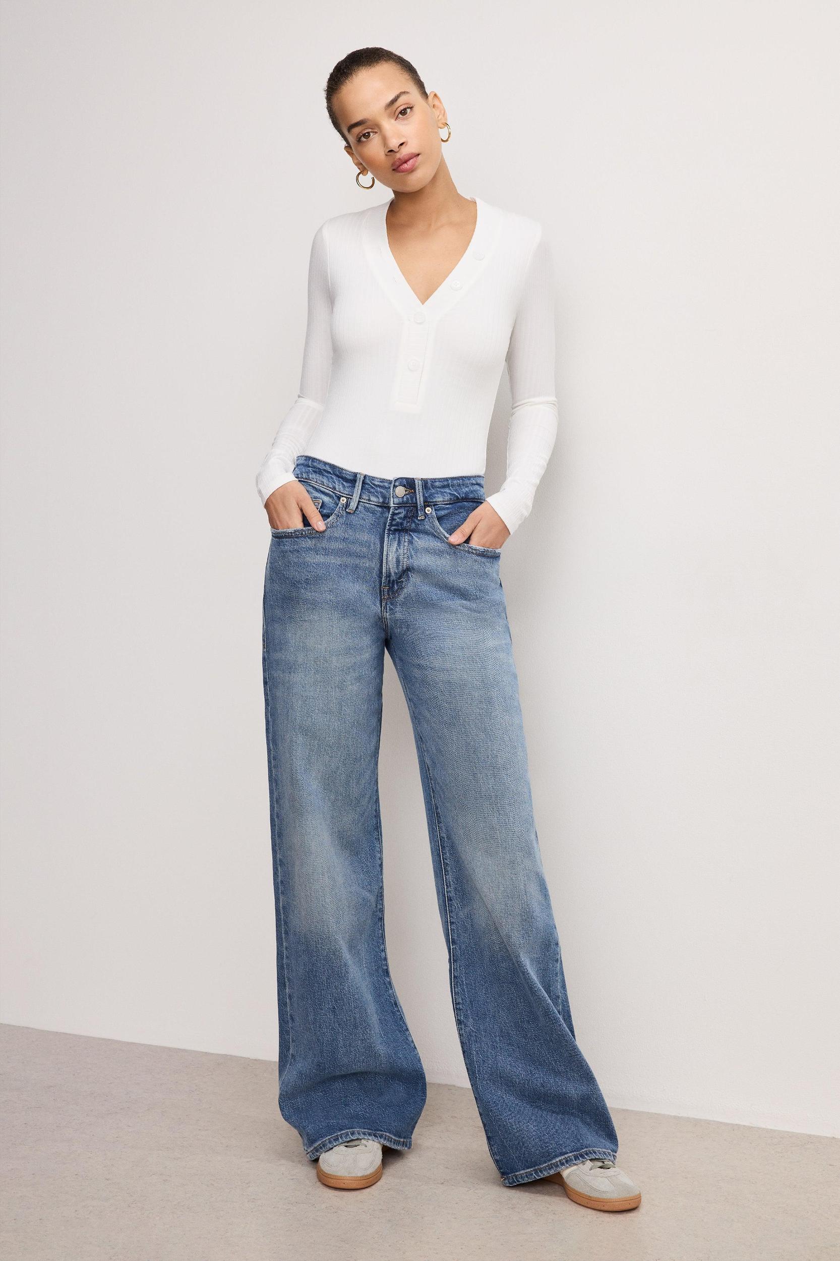 RIBBED HENLEY BODYSUIT | IVORY001 Product Image